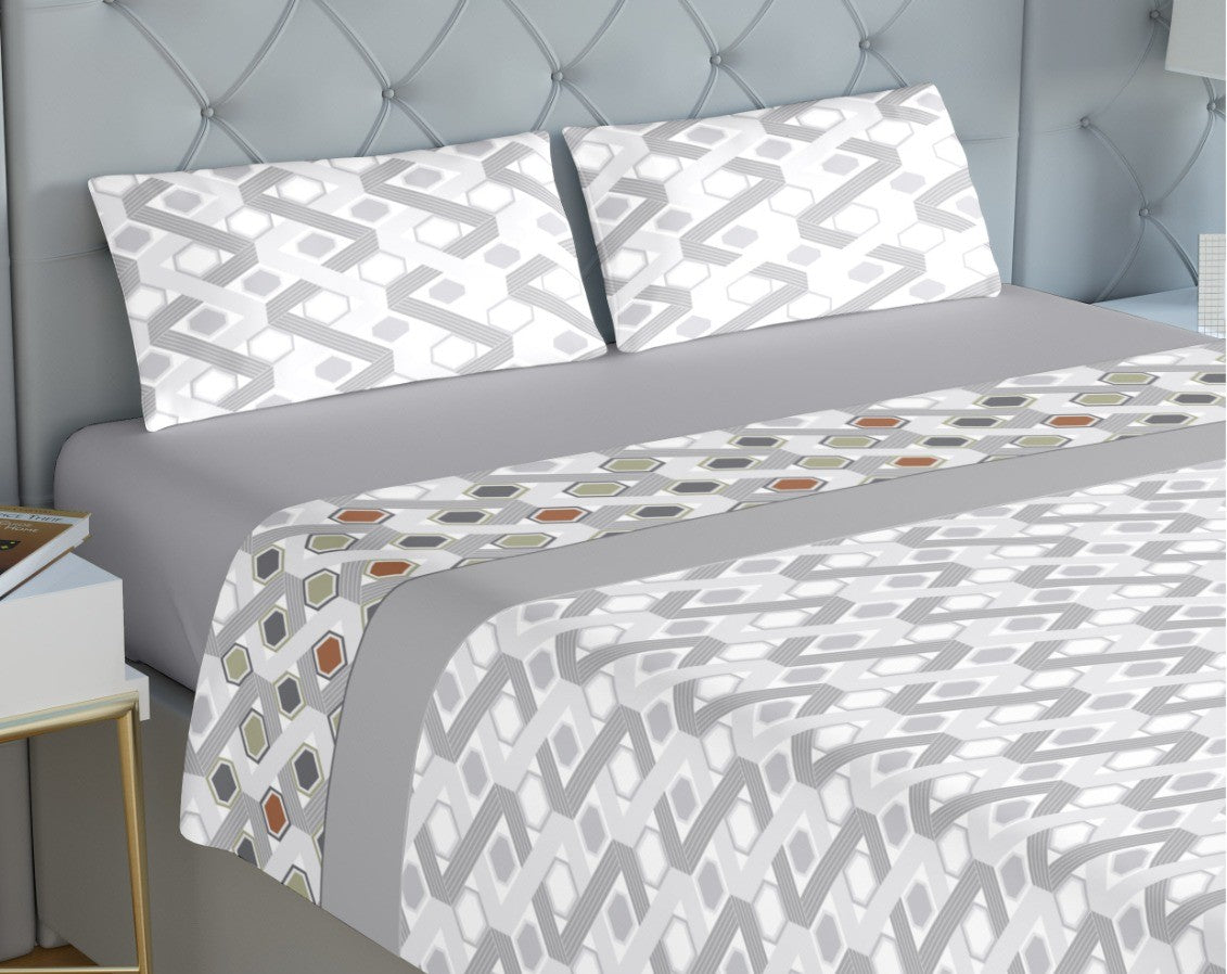 Lençóis de Coralina Heidi Cinza