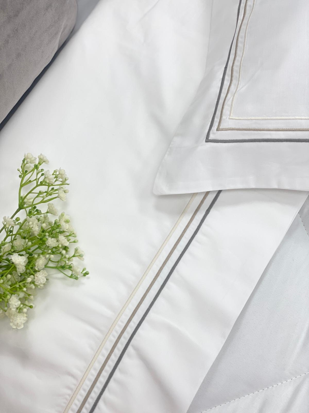 Lençóis Percal 200 Fios Triplo Rolinho - Bege