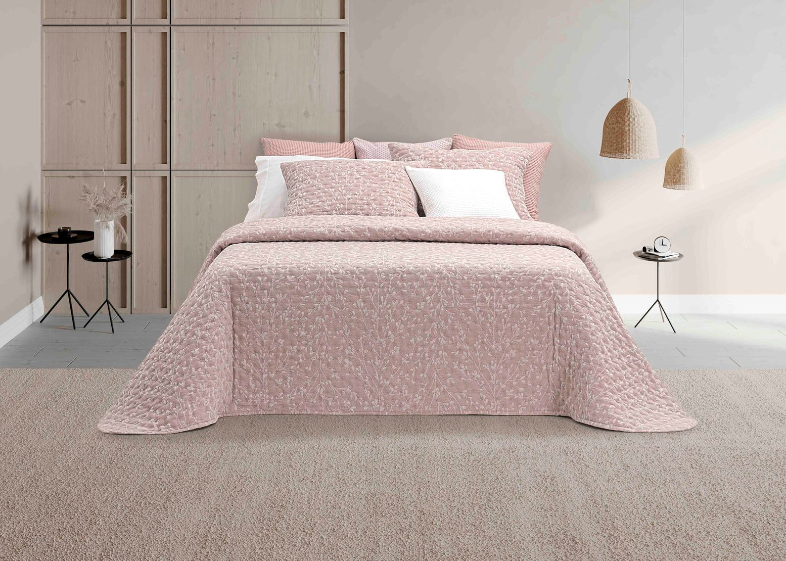 Colcha Jacquard Amoreira Rosa