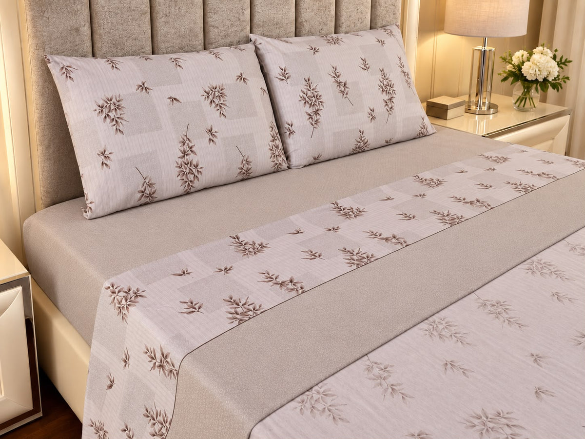 Jogo de Lençóis de Cama Flanela Area Bege