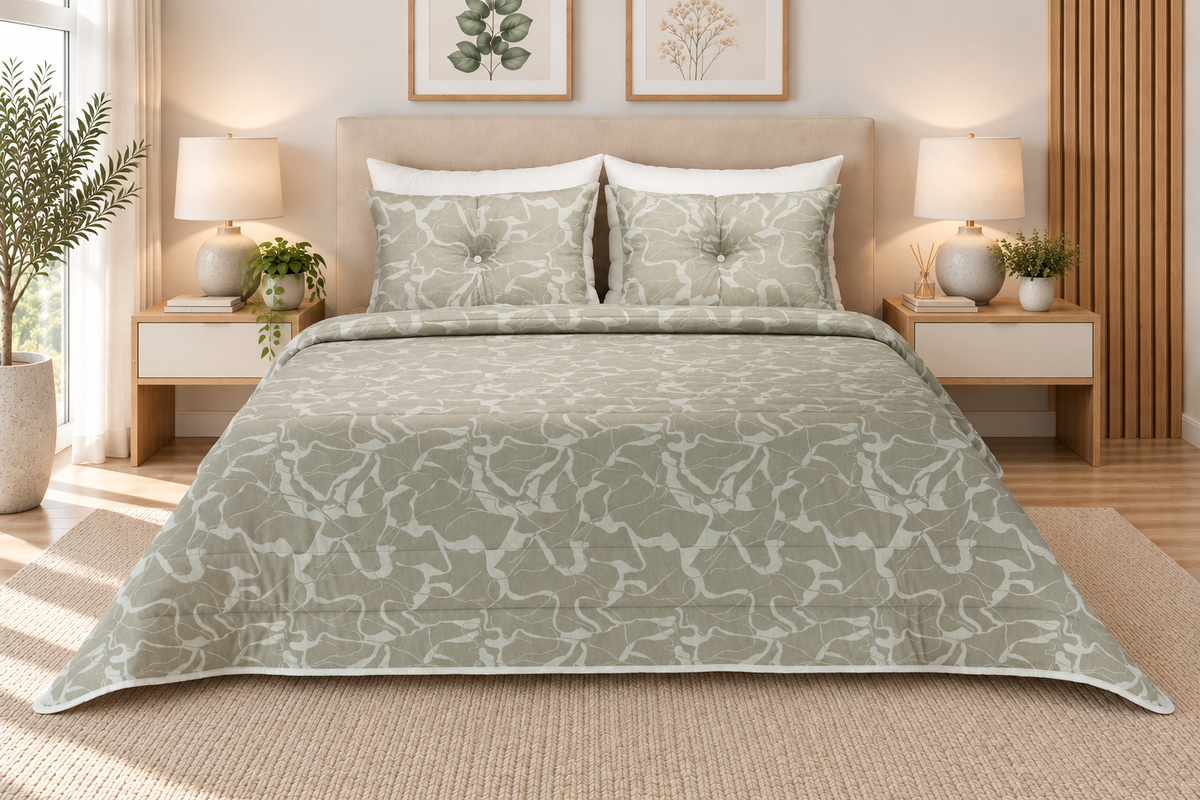 Edredão de Jacquard Calacatta Taupe
