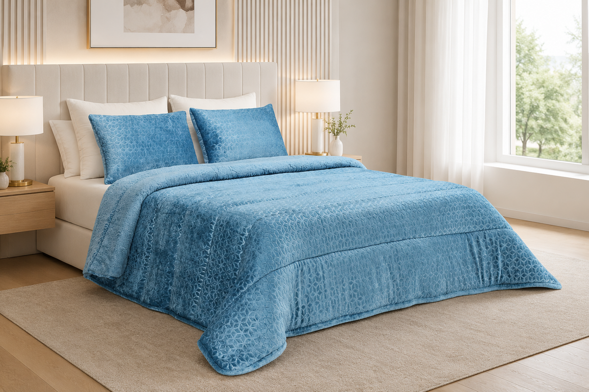Edredom de Borrego Warm Cubo Azul