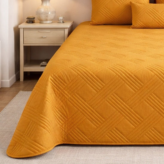 Colcha de Veludo Lux Amarelo