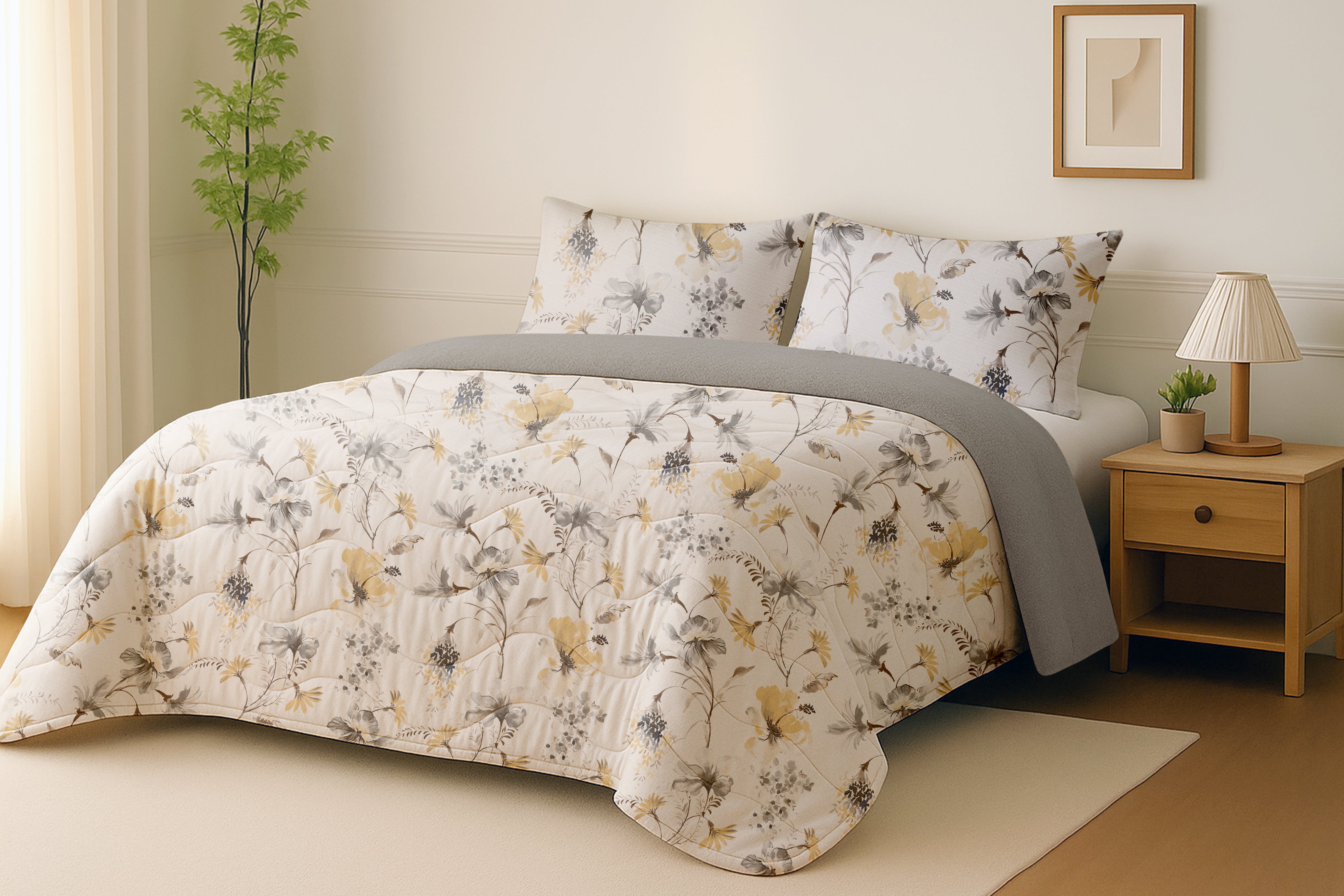 Edredom de Borrego Raja Cinza