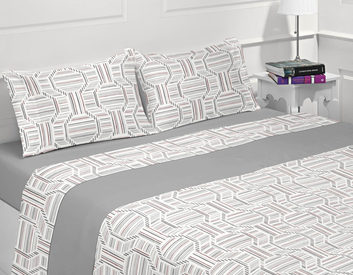 Jogo de Cama de Coralina Dante Cinza