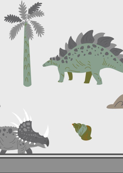 Sábanas infantiles de dinosaurio Coralina gris