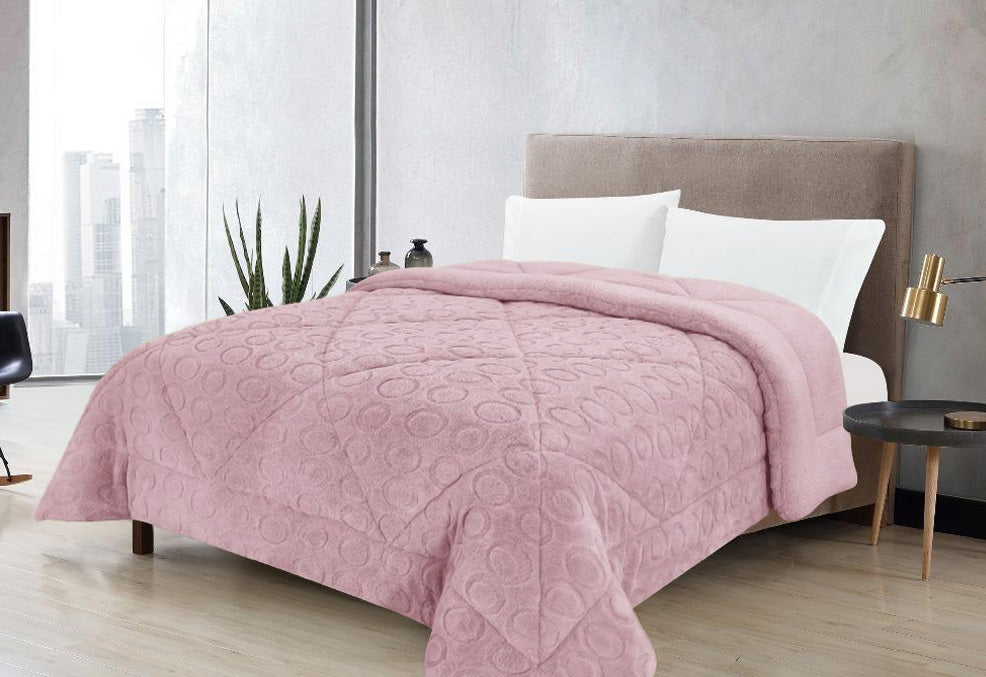 Edredom Pelo de Borrego Dunas Rosa