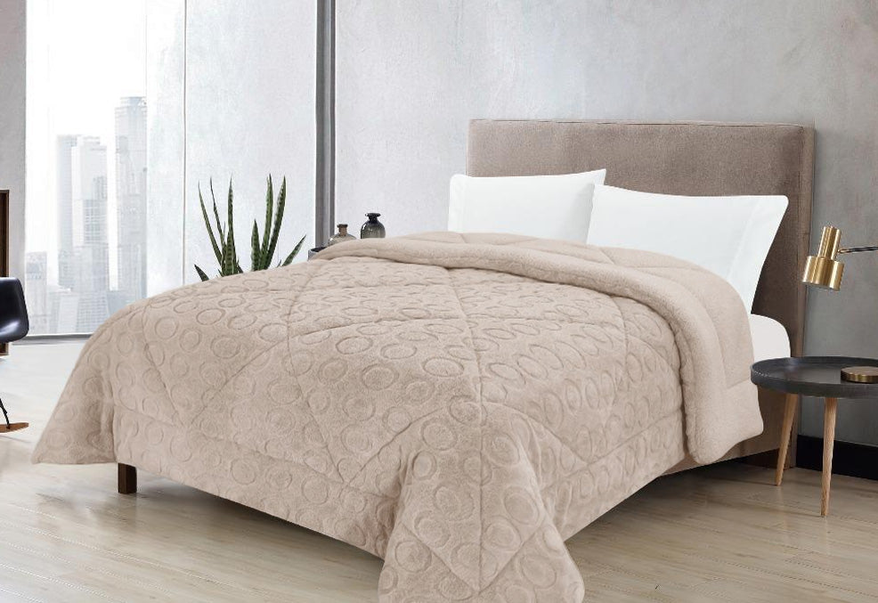 Edredom Pelo de Borrego Dunas Bege