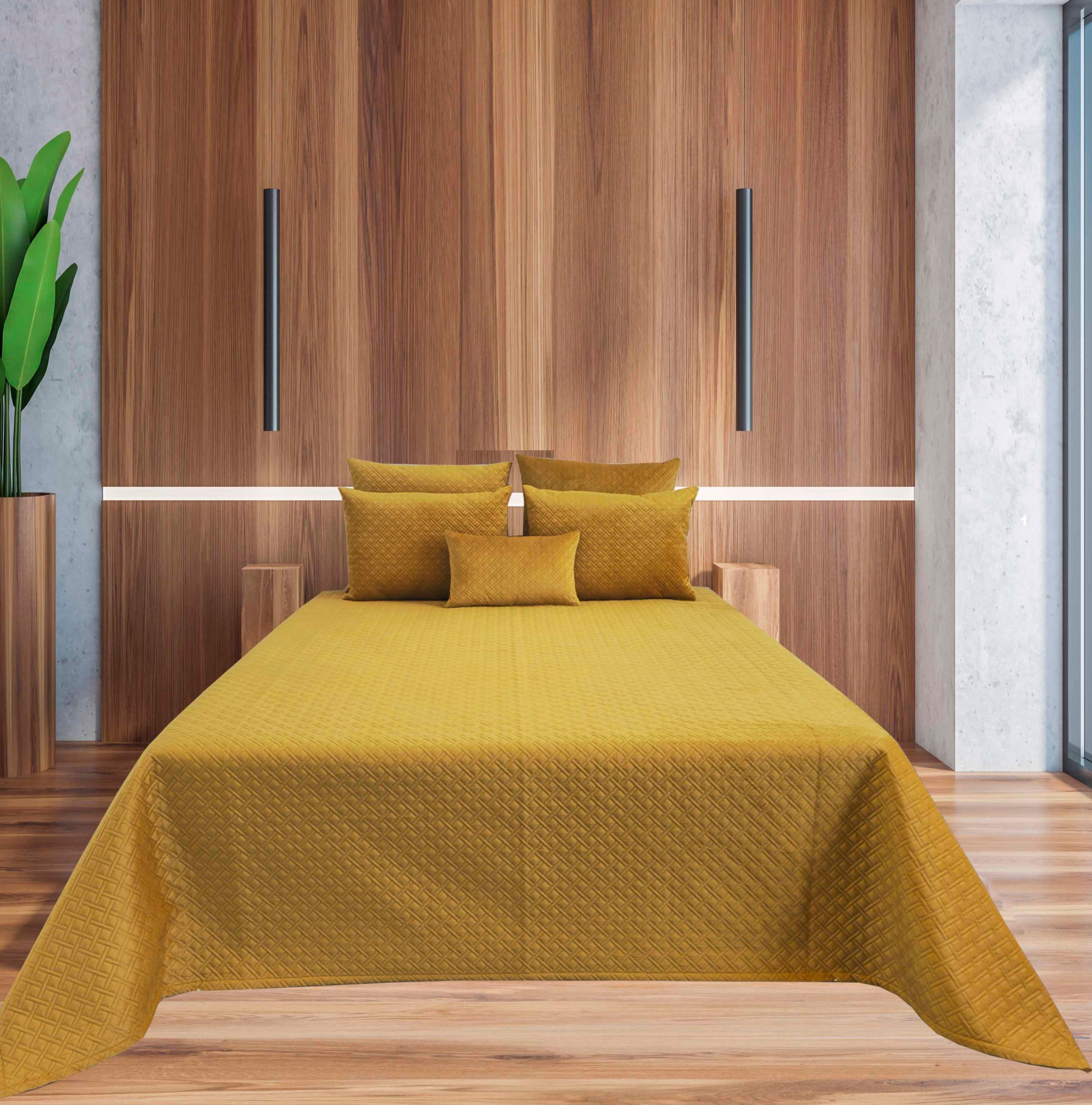 Colcha de Veludo Lux Amarelo