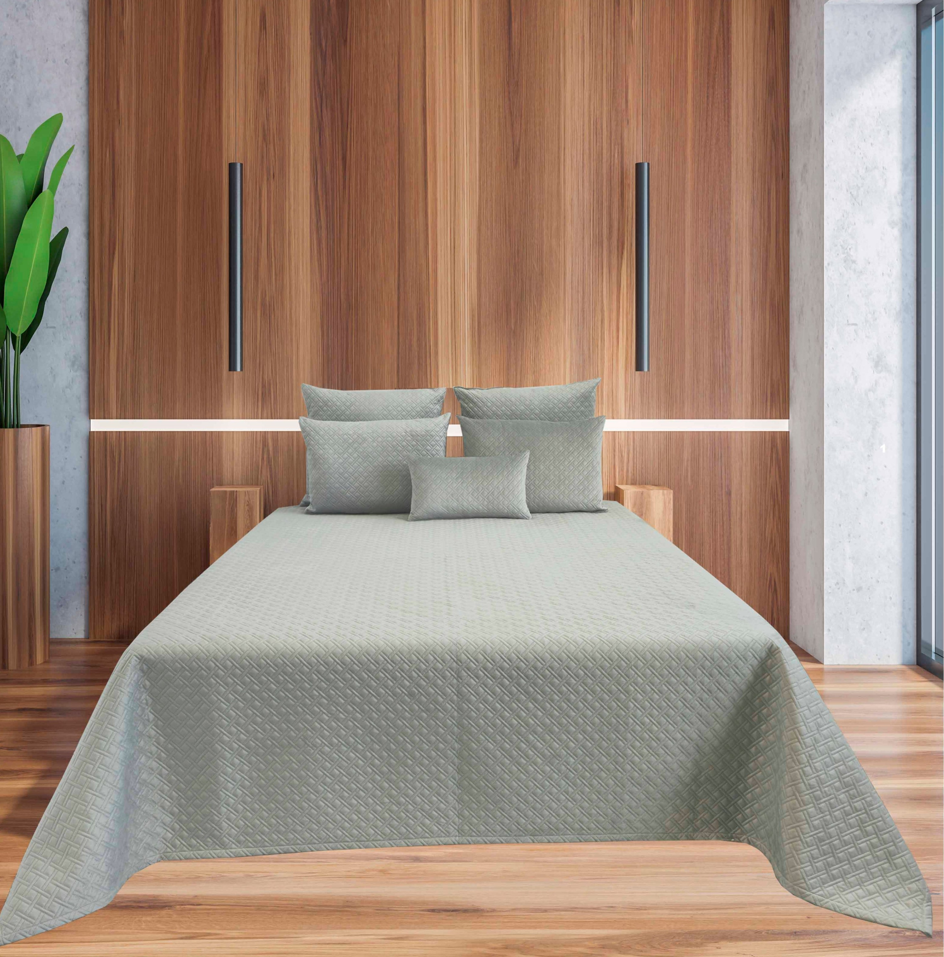 Colcha de Veludo Lux Cinza