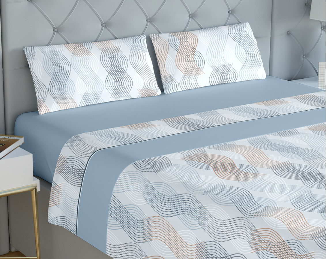 Jogo de Cama de Coralina Mainz Azul