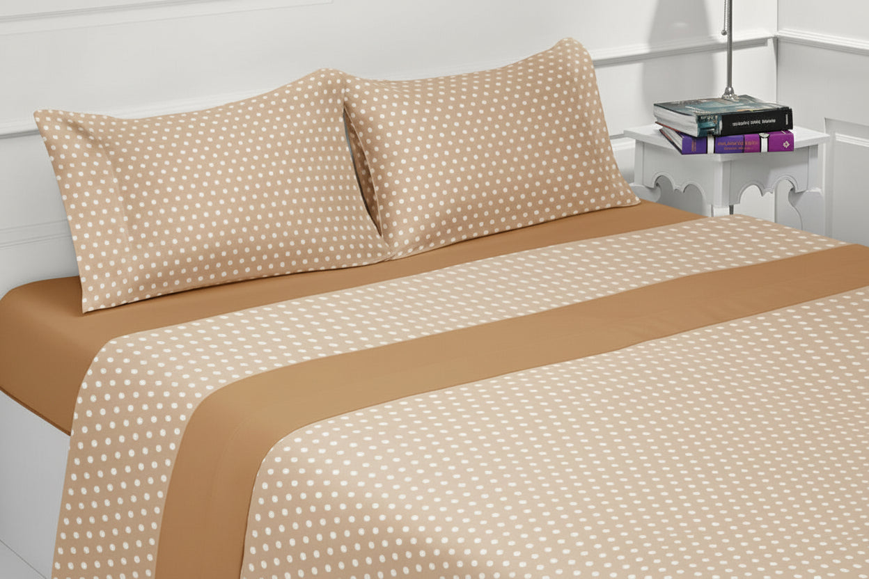 Jogo de Cama de Coralina Veneza Bege