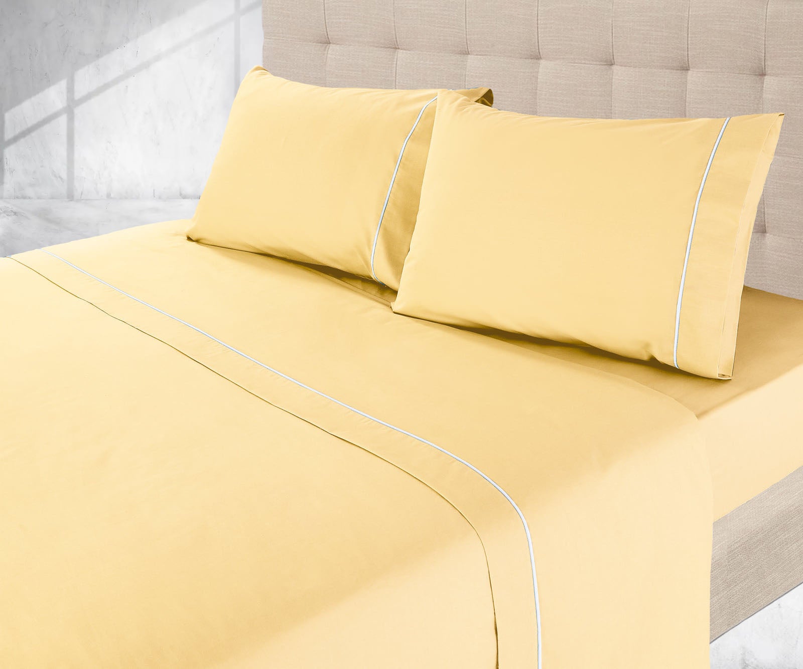 Lençóis de Cama Lisos Amarelo