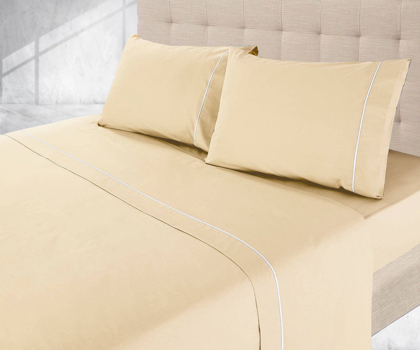 Lençóis de Cama Lisos Amarelo