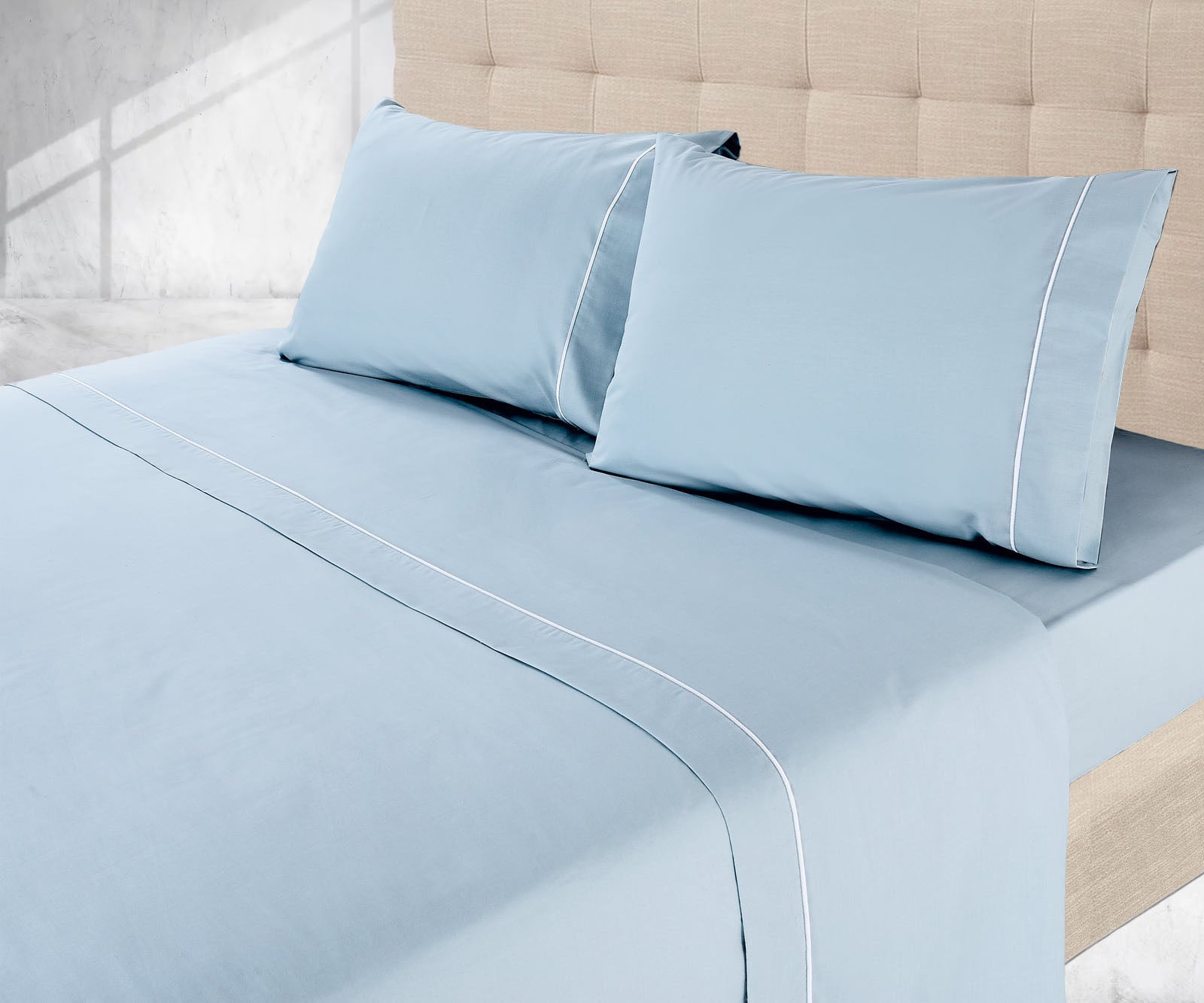 Lençóis de Cama Lisos Azul Bebé