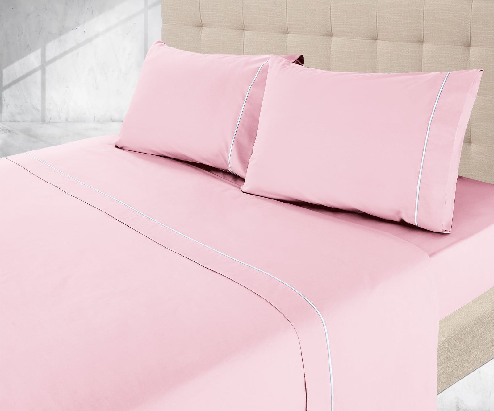Lençóis de Cama Lisos Rosa Bebé