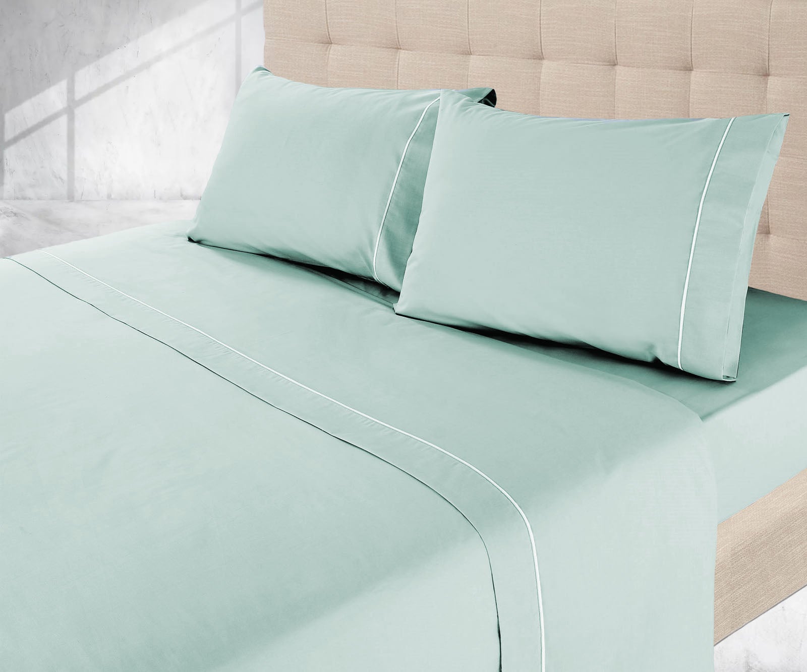 Lençóis de Cama Lisos Verde Água