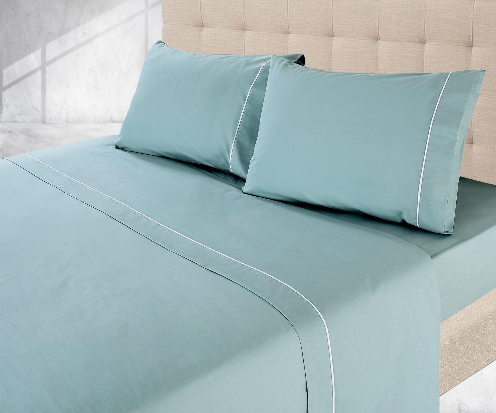 Lençóis de Cama Lisos Verde Petróleo