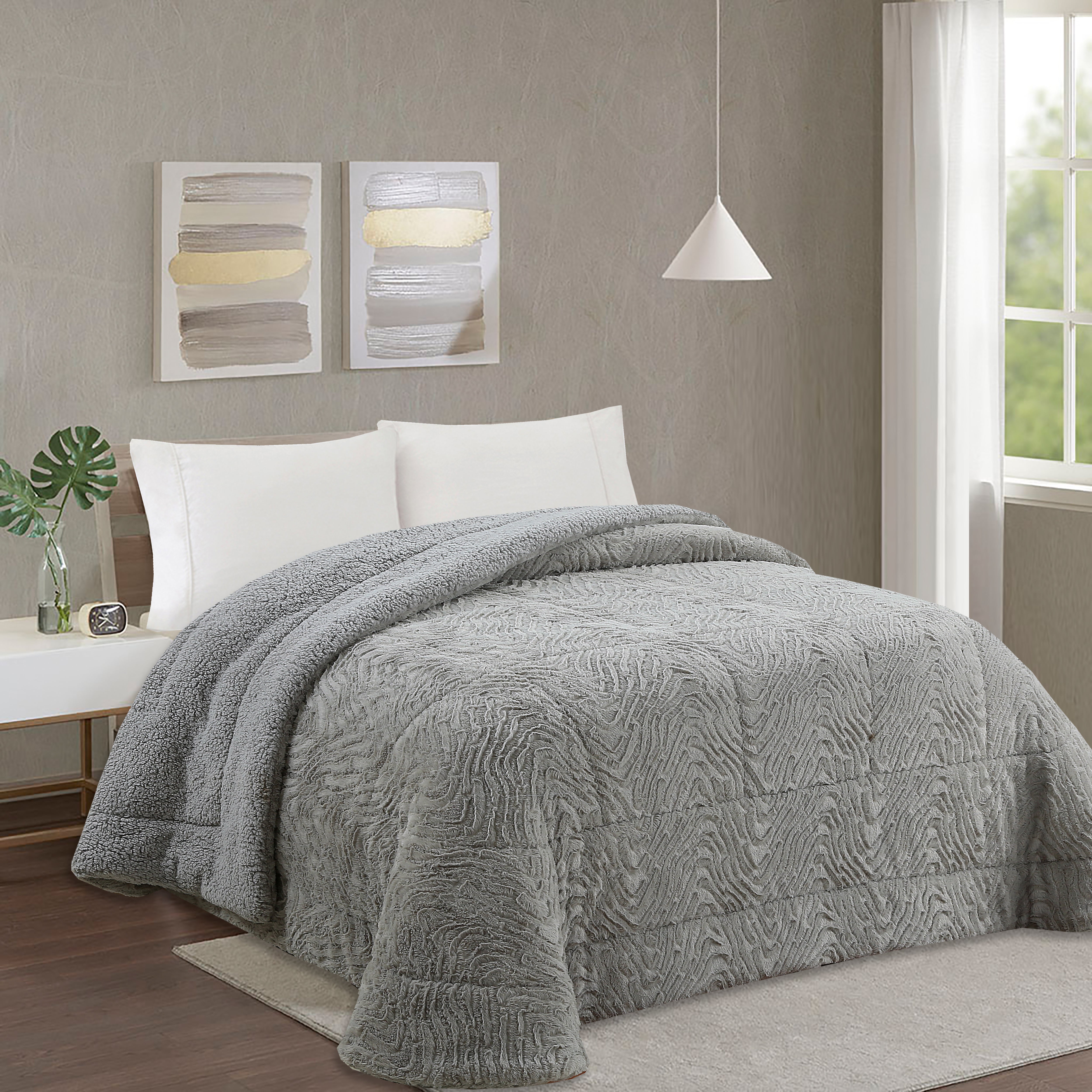 Edredom Pêlo de Borrego Mateus Cinza