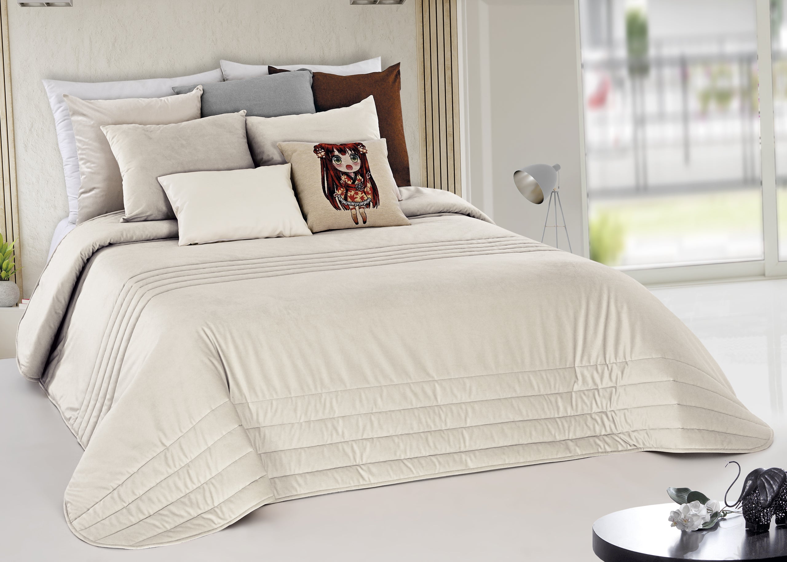 Edredom Mogno 2 Cinza Claro