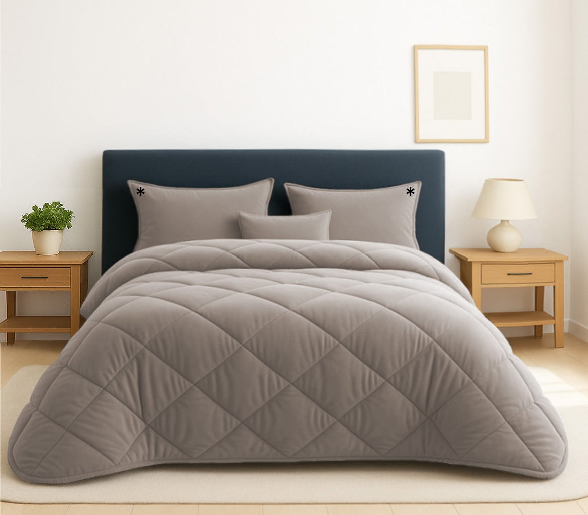 Edredom de Veludo Velux Taupe