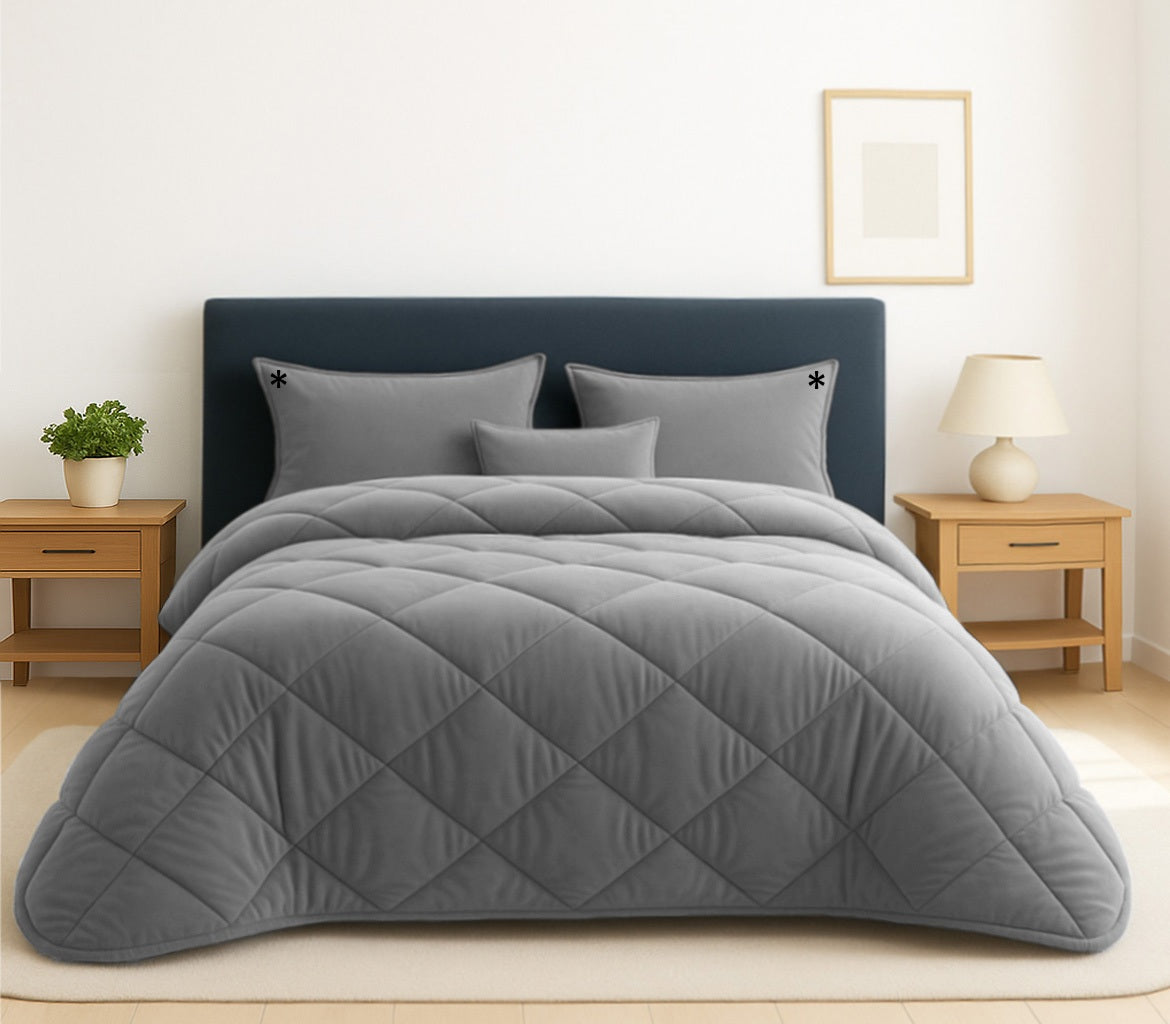 Edredom de Veludo Velux Cinza
