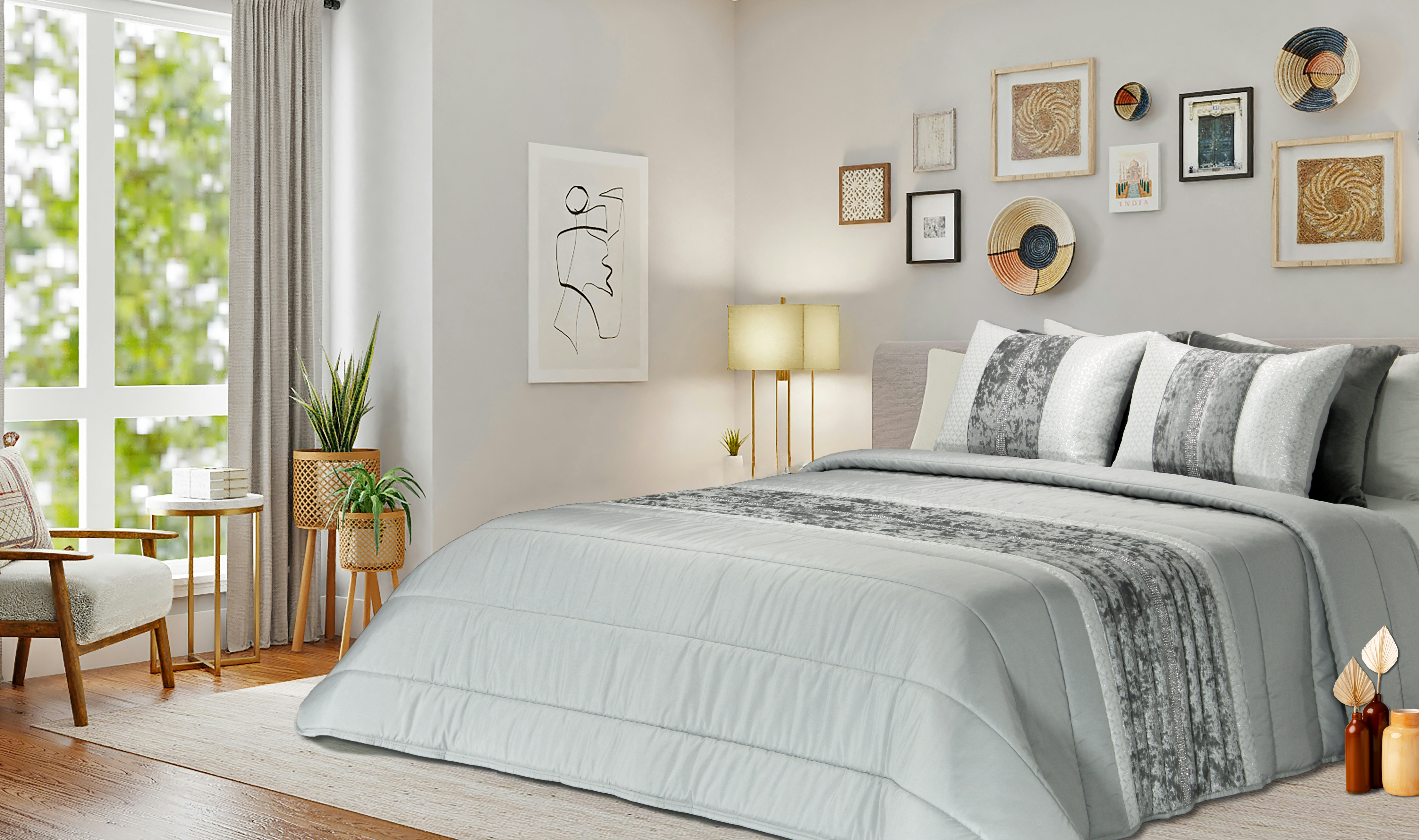 Edredom Nice - Cinza