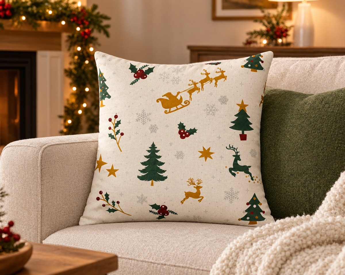 Almofada Decorativa de Natal Noela Verde