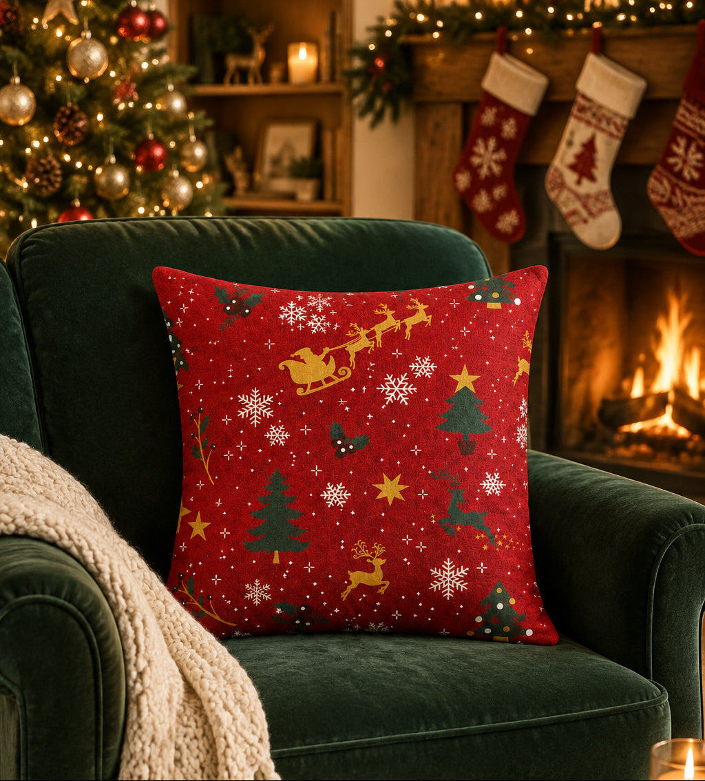Almofada Decorativa de Natal Noela Vermelho