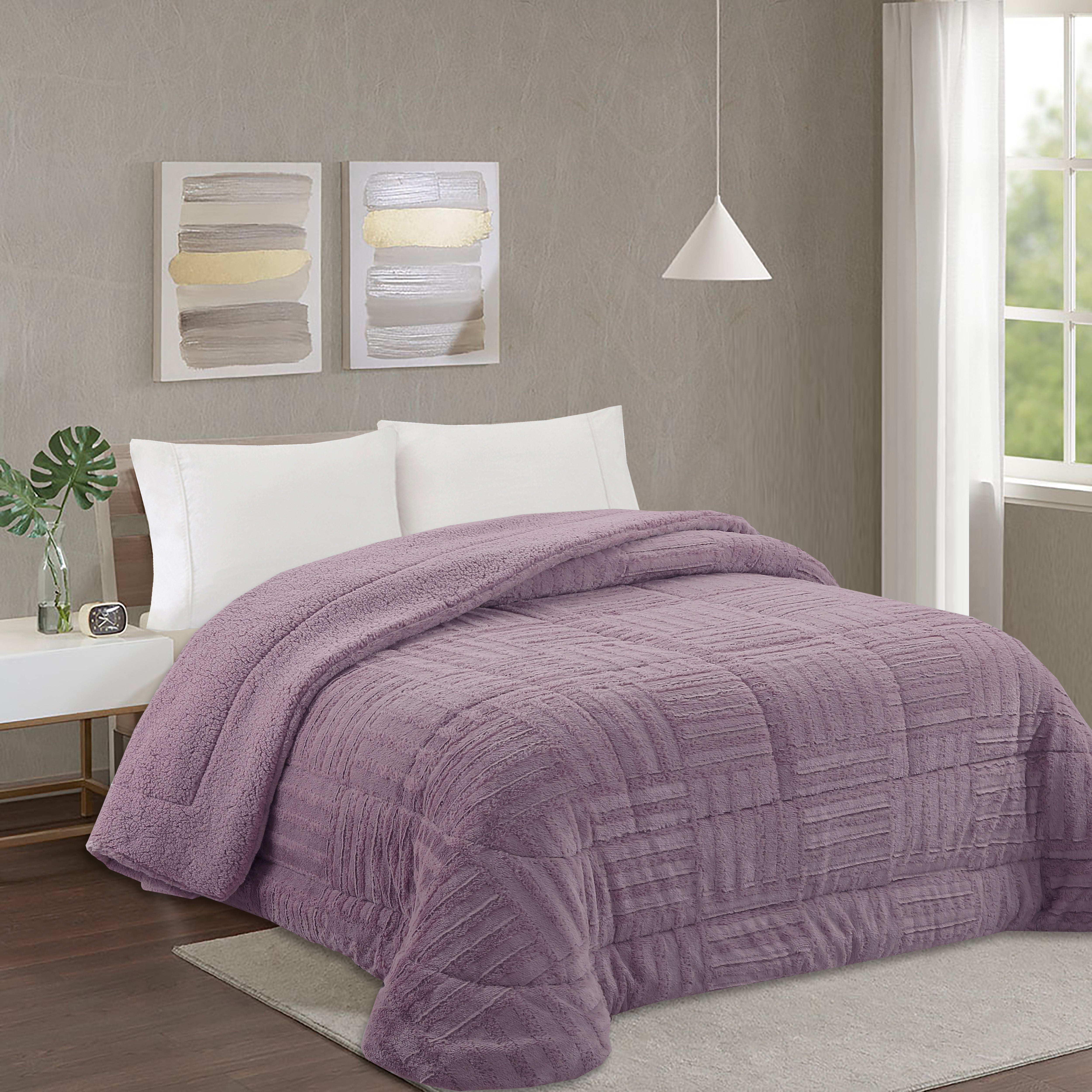 Edredom Pêlo de Borrego Óscar Lilás