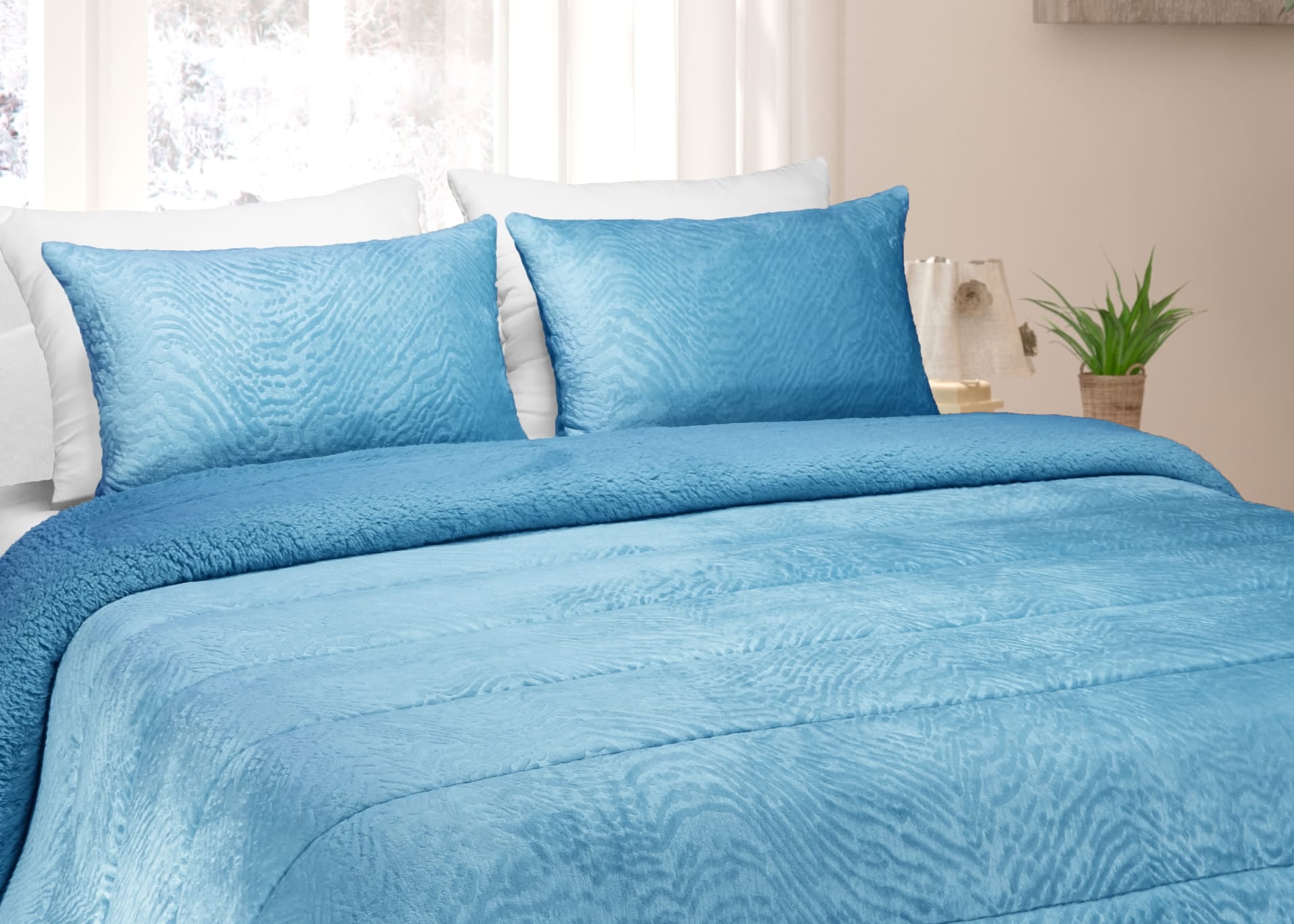 Edredom de Borrego Warm Pérsia Azul