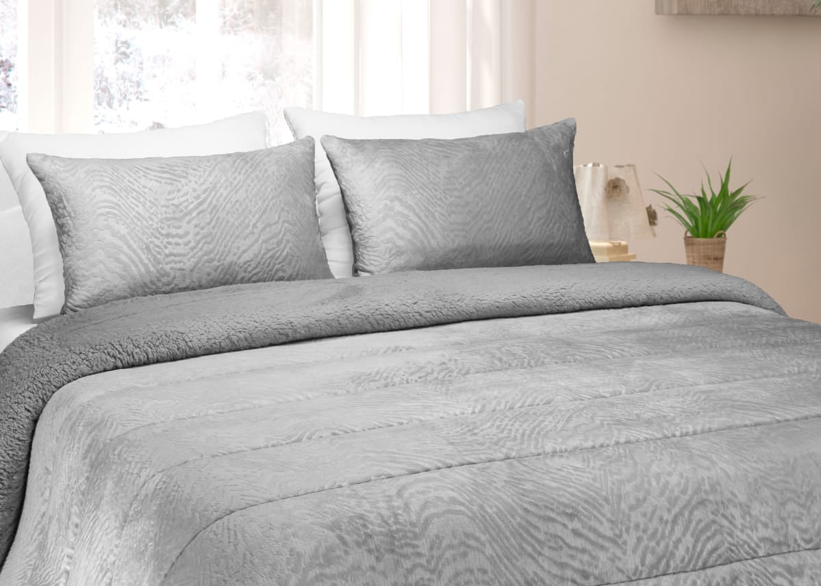 Edredom de Borrego Warm Pérsia Cinza