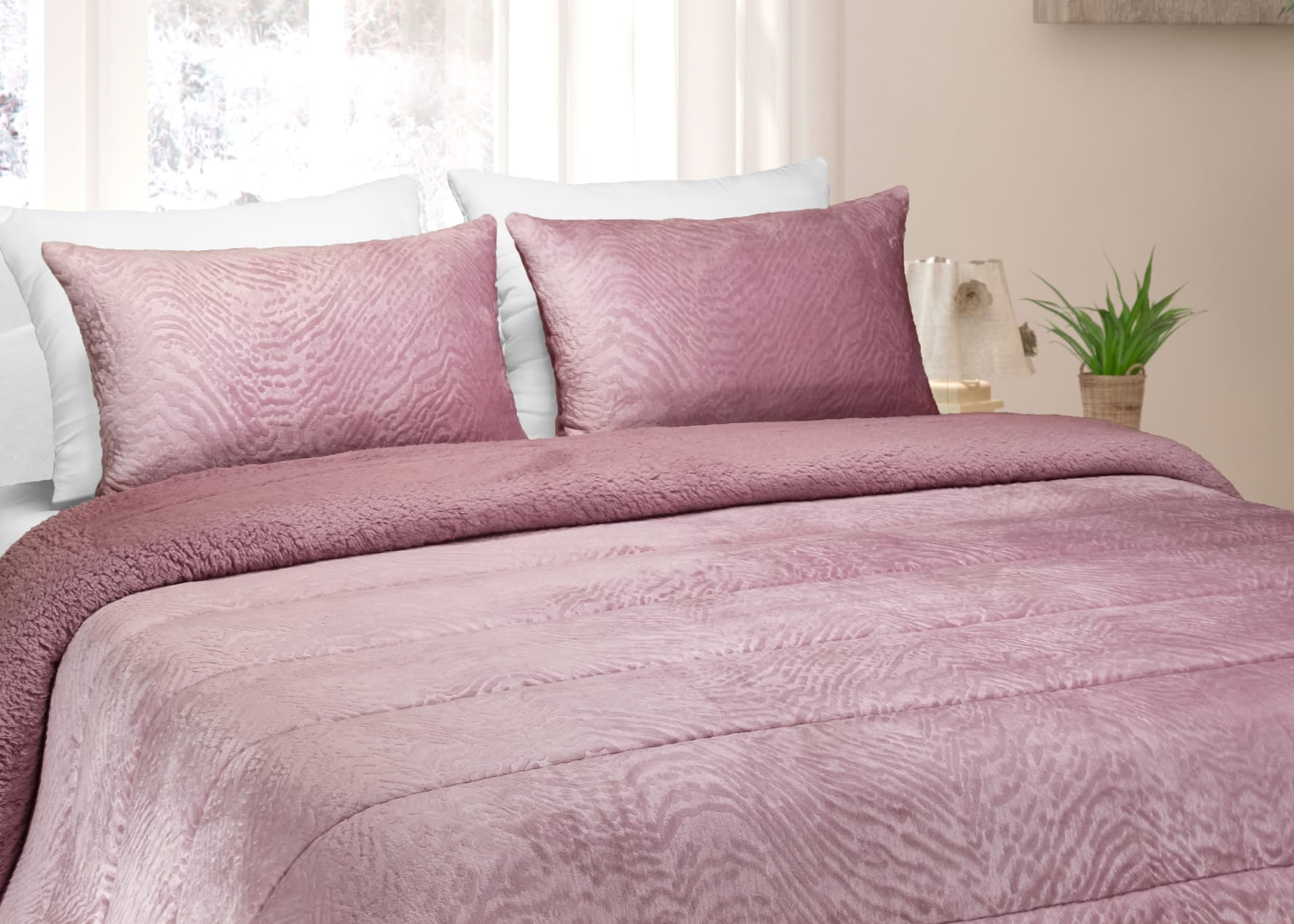 Edredom de Borrego Warm Pérsia Rosa