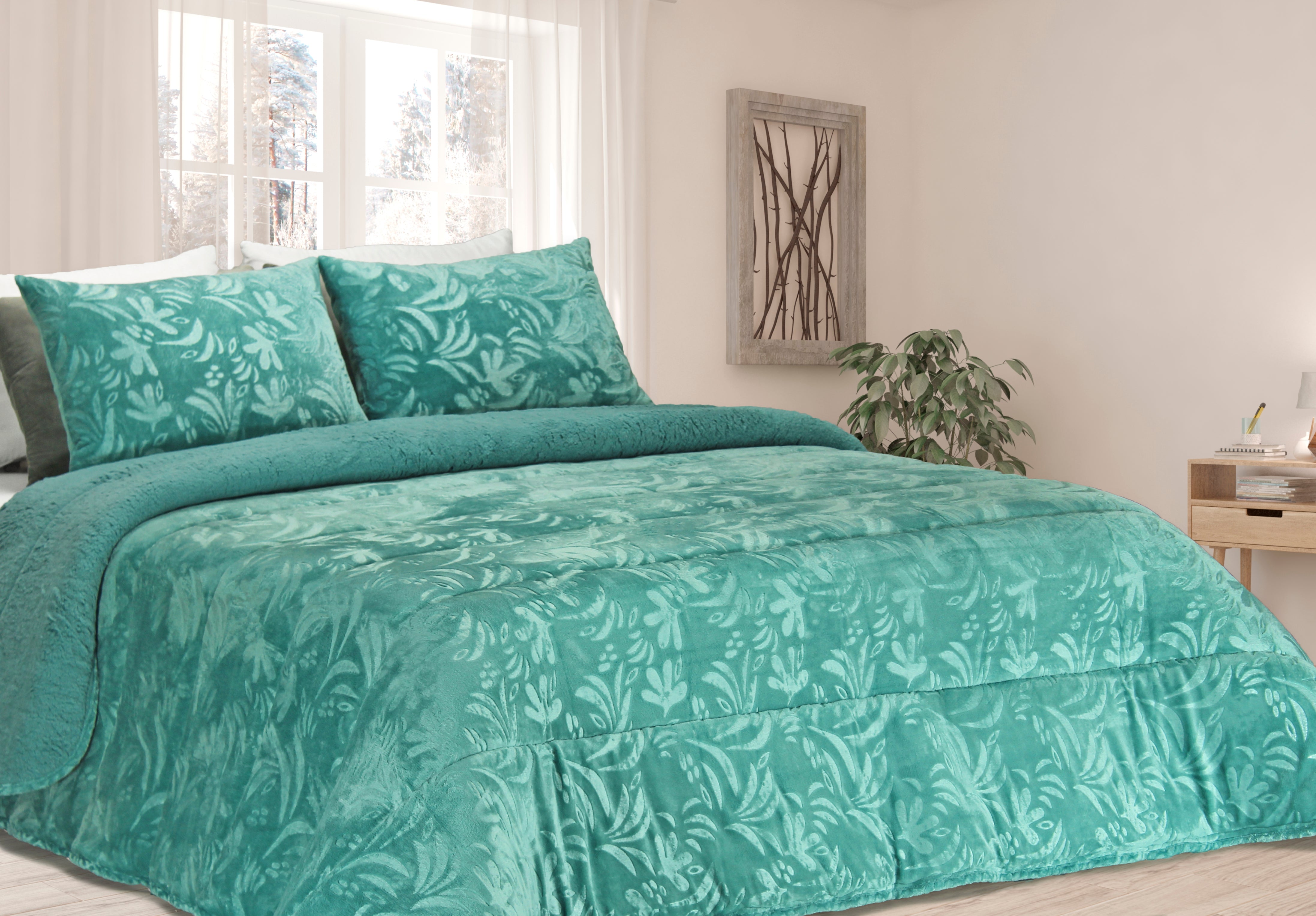 Edredom de Borrego Warm Quioto Verde