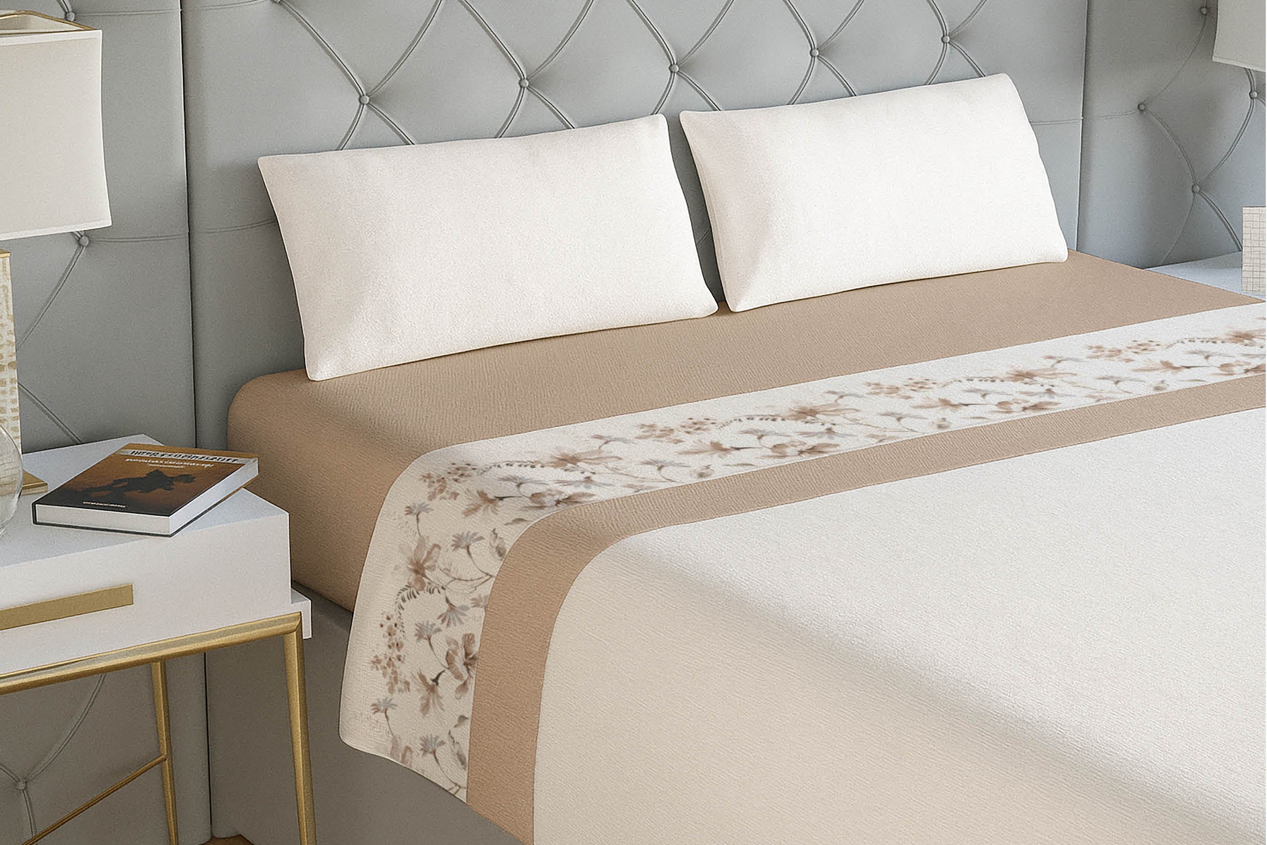 Jogo de Cama de Coralina Raja Bege