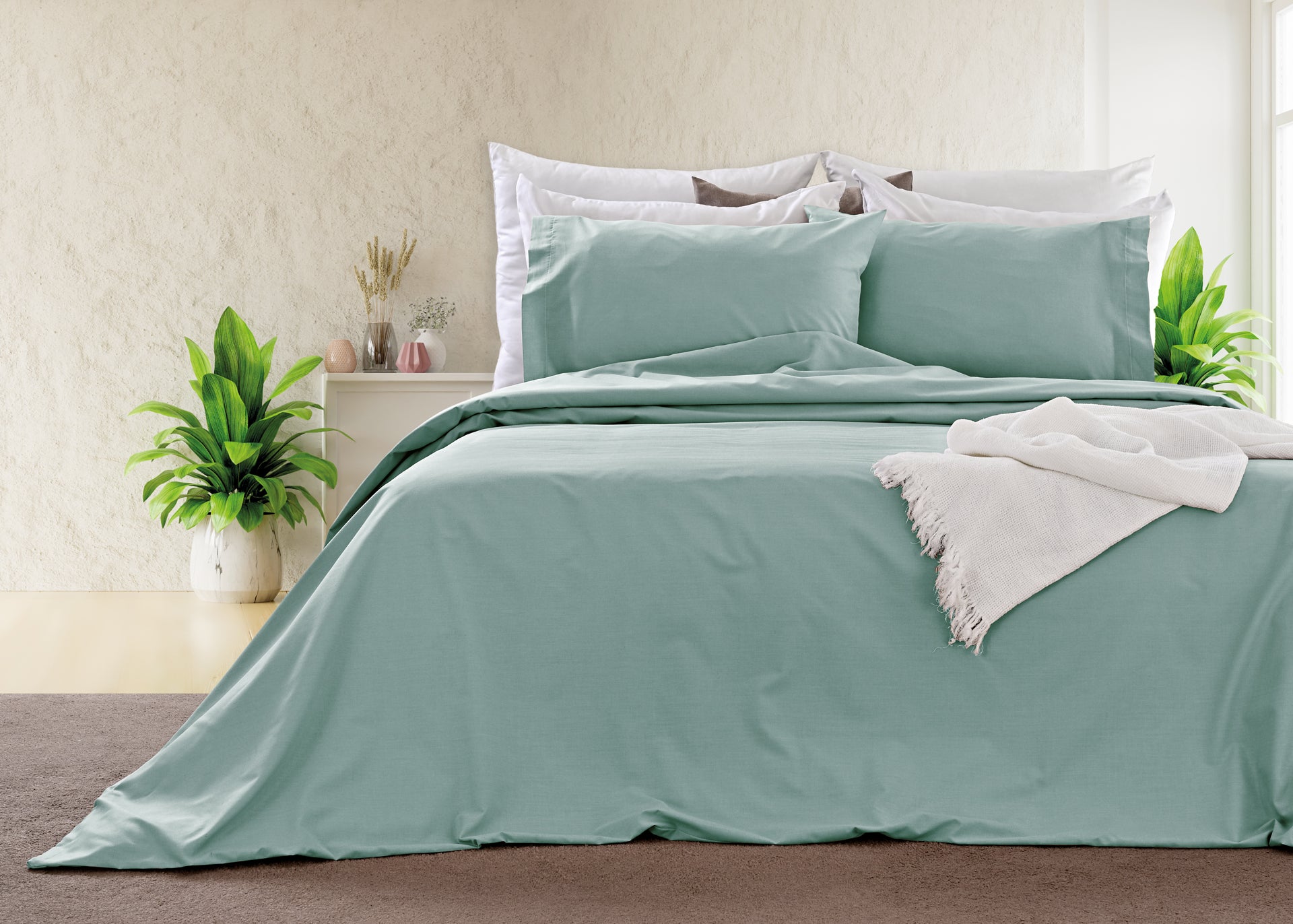 Capa de Edredom Para Hotelaria Classic Verde Azeitona