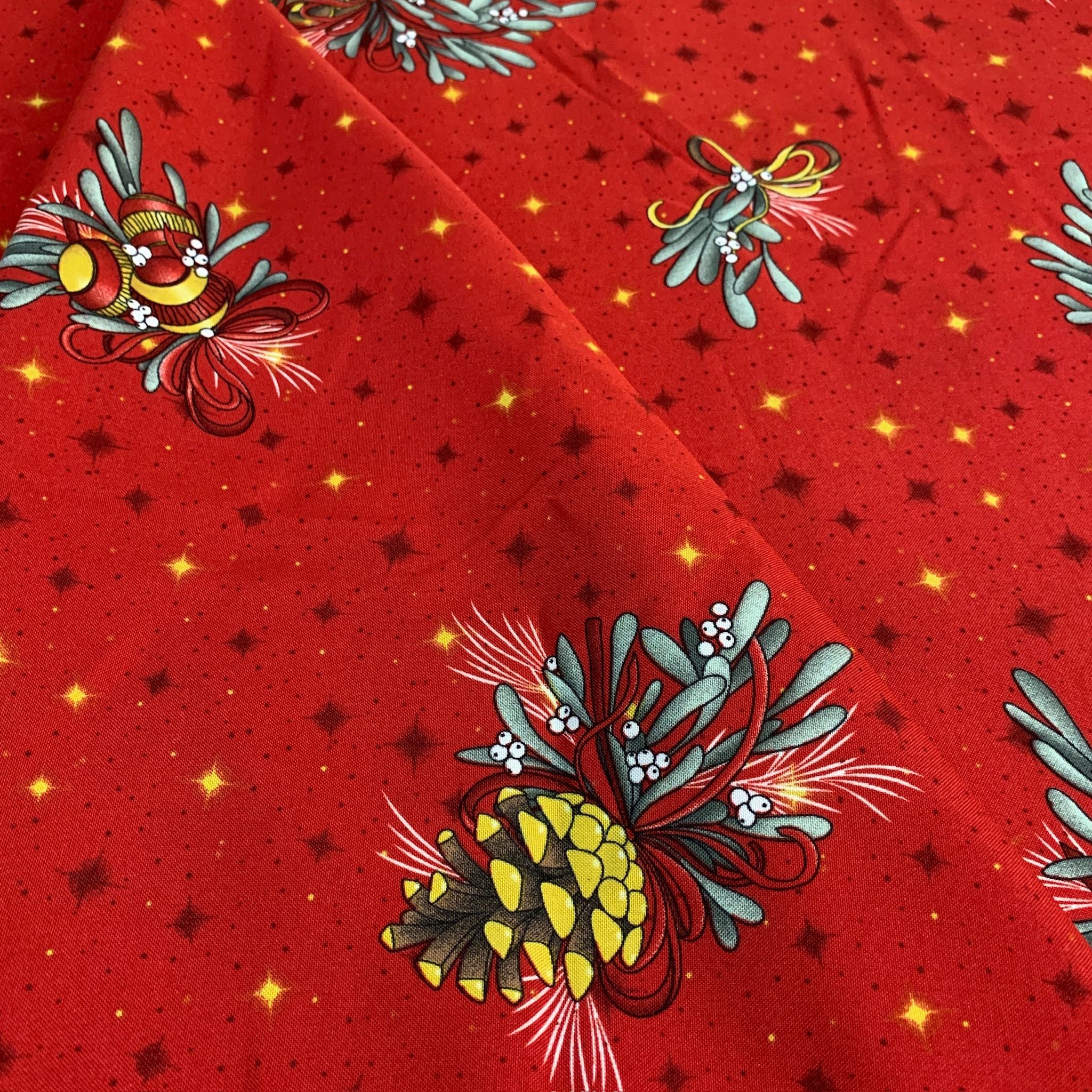 Toalha de Mesa Natal Bolas - Anti Nódoas