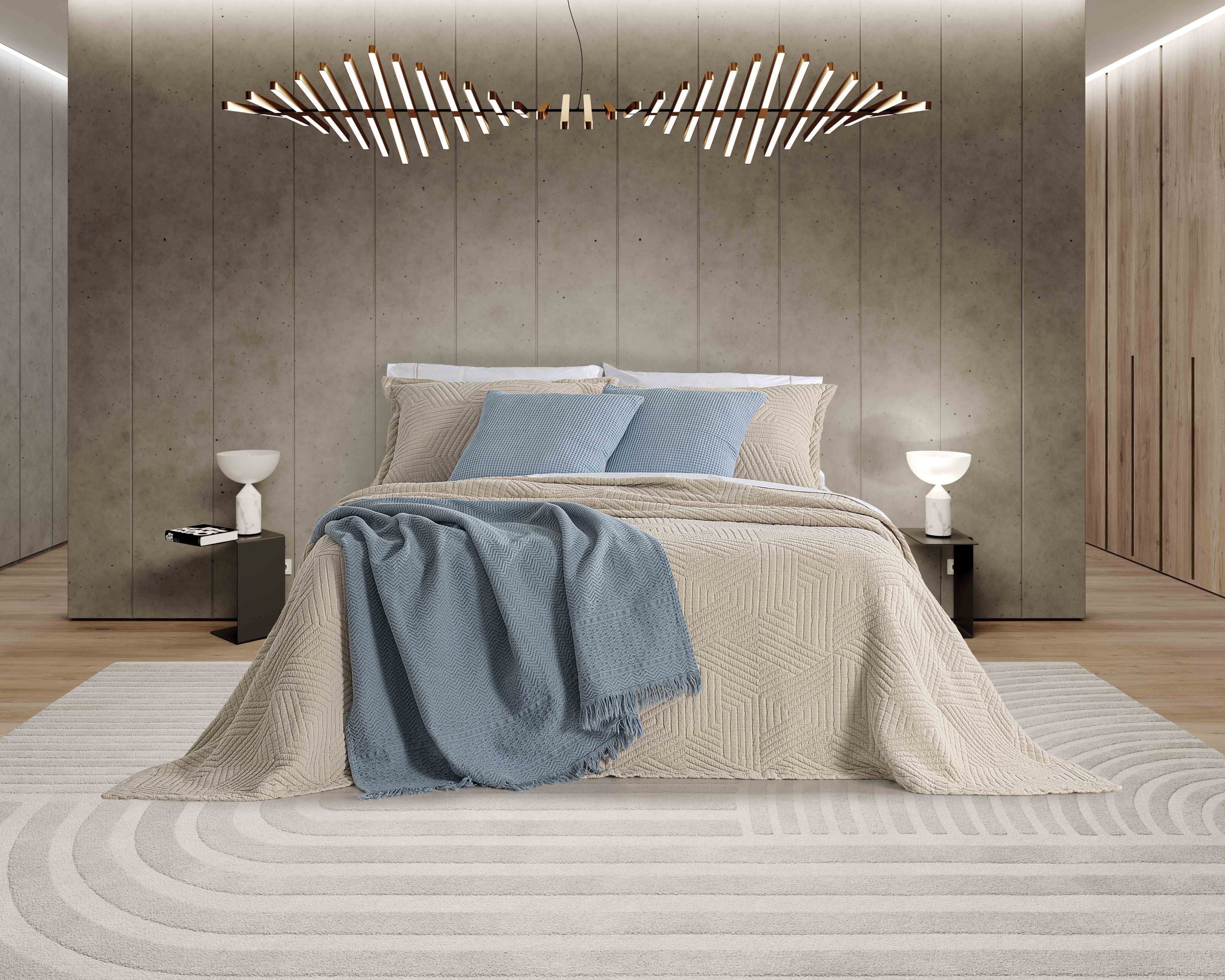 Colcha Jacquard Tomilho Bege