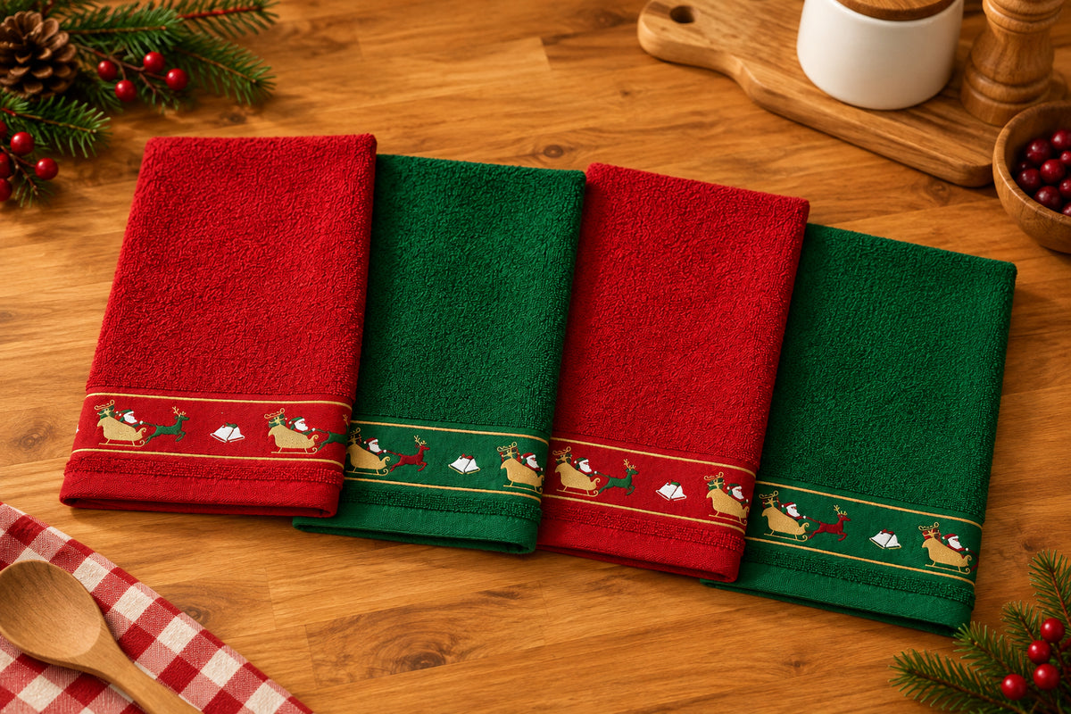 Panos de Cozinha de Natal Trenó