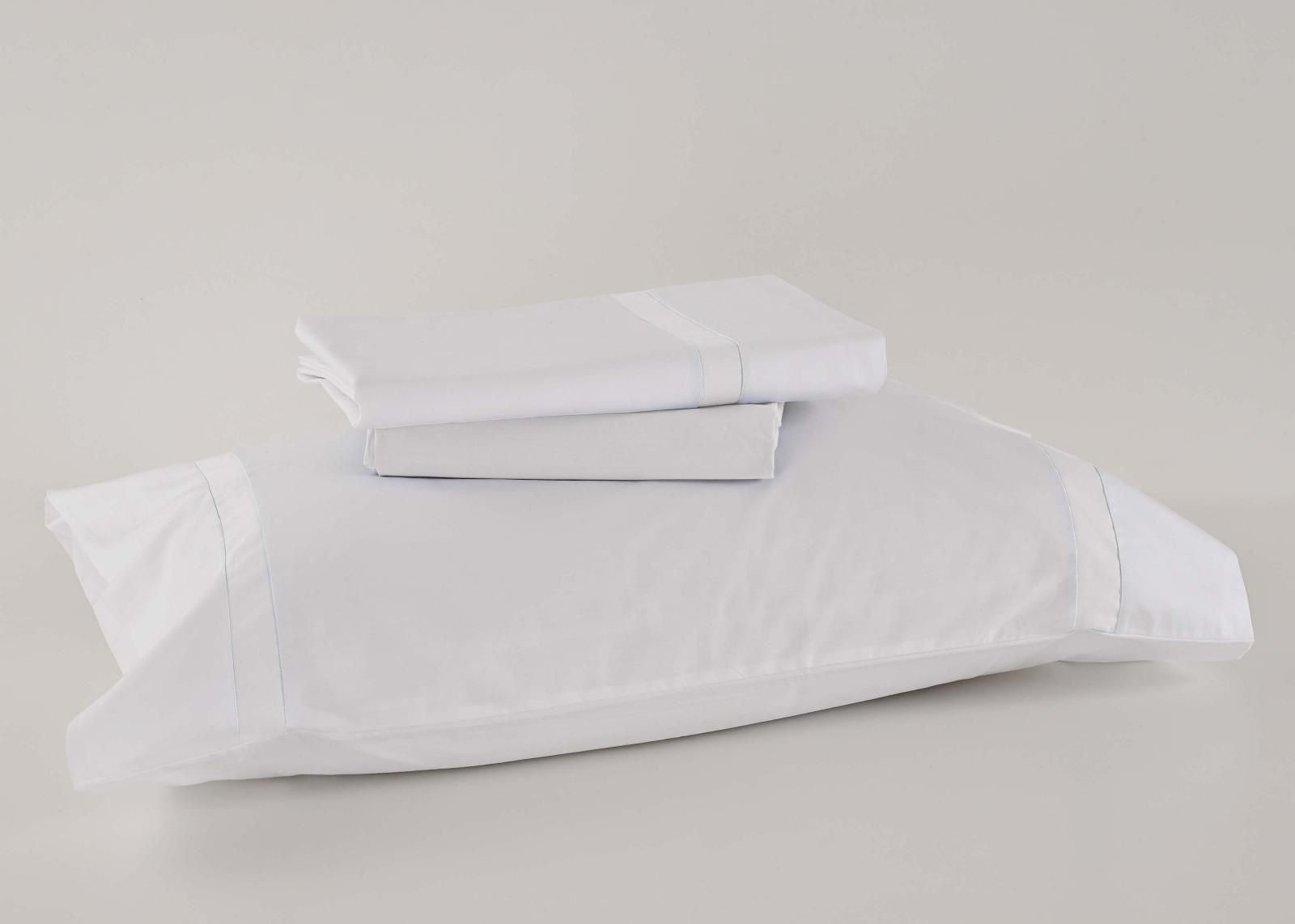 Lençóis Risca Percal 300 Fios - Branco