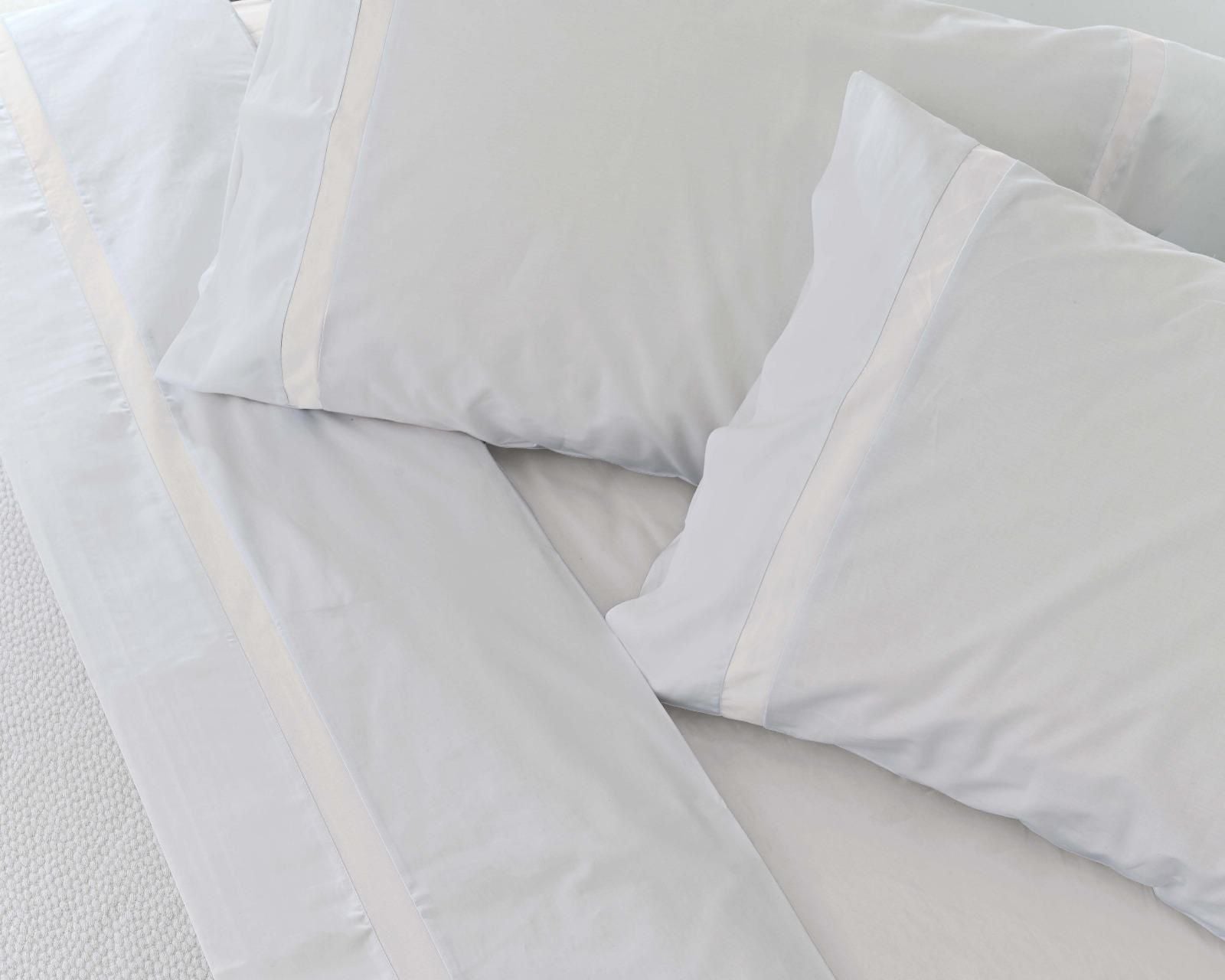 Lençóis Risca Percal 300 Fios - Branco