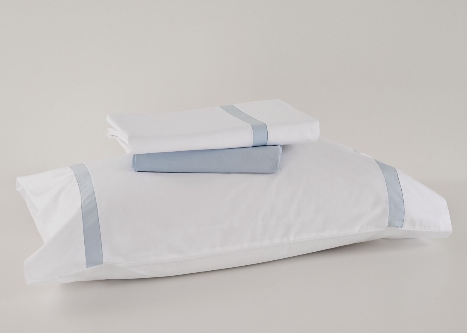 Lençóis Risca Percal 300 Fios - Azul