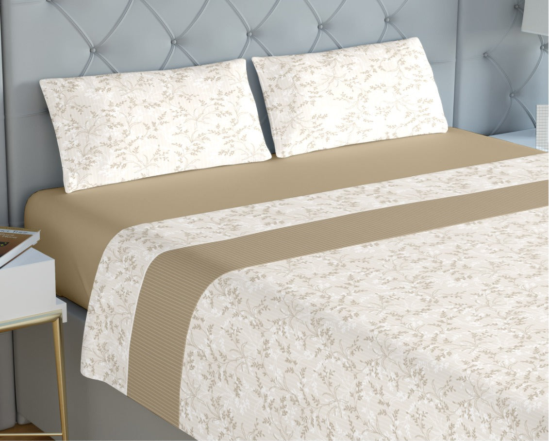 Jogo de Cama de Coralina Clarisse Bege