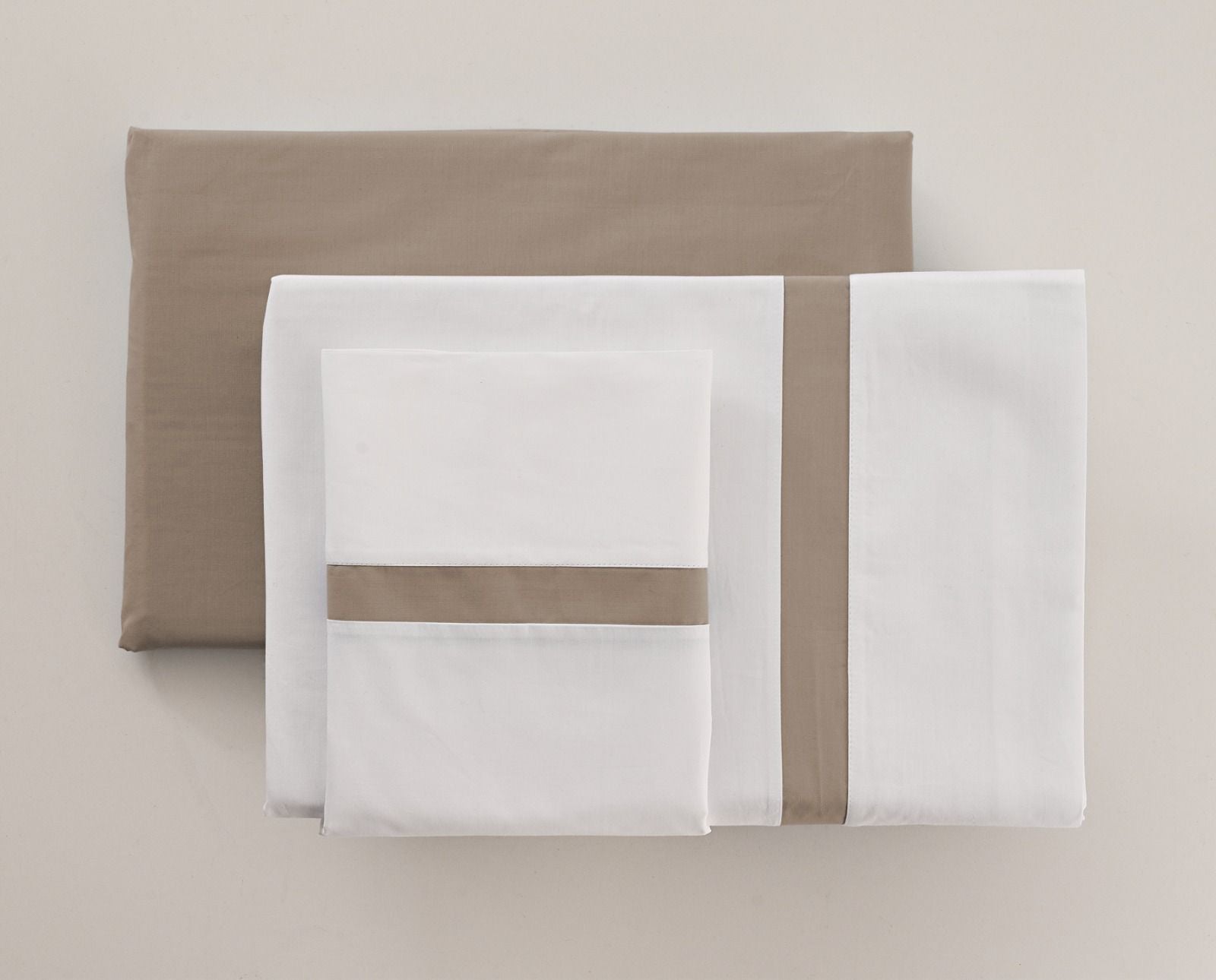 Lençóis Risca Percal 300 Fios - Castanho