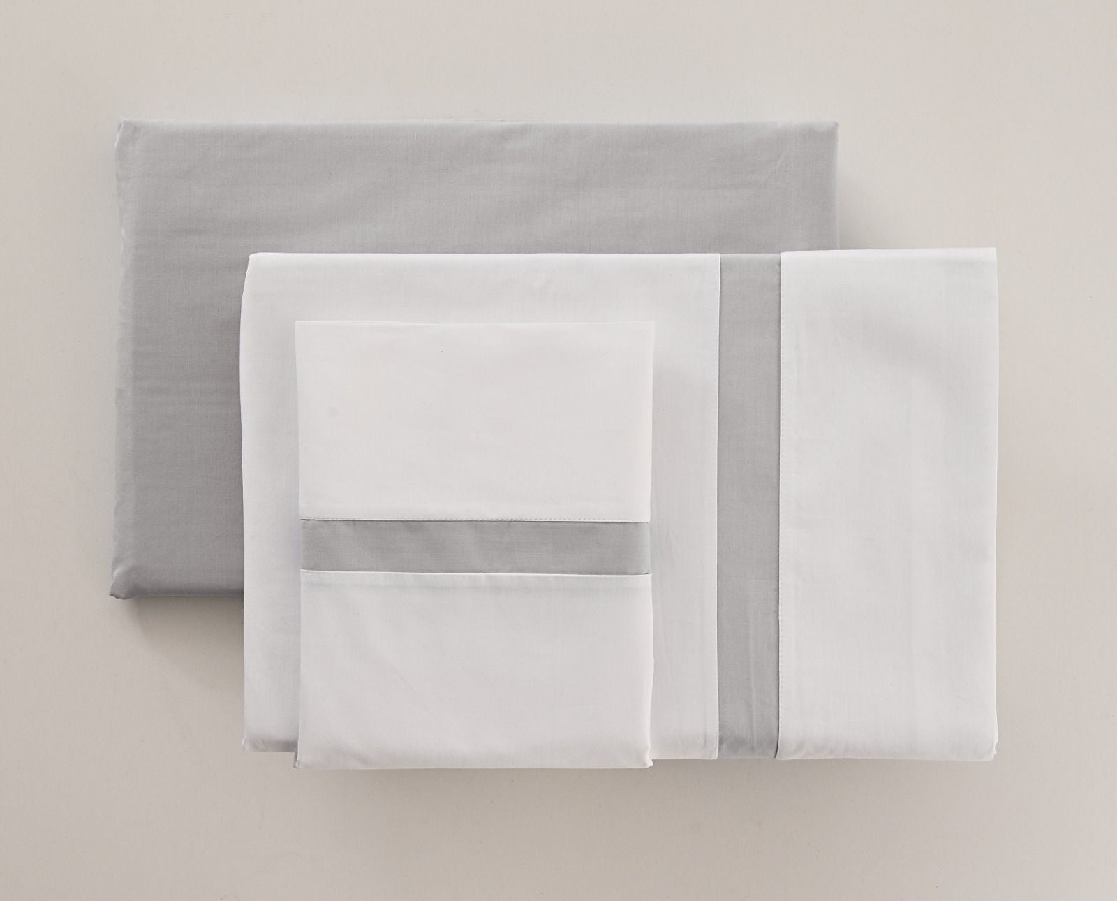 Lençóis Risca Percal 300 Fios - Cinza