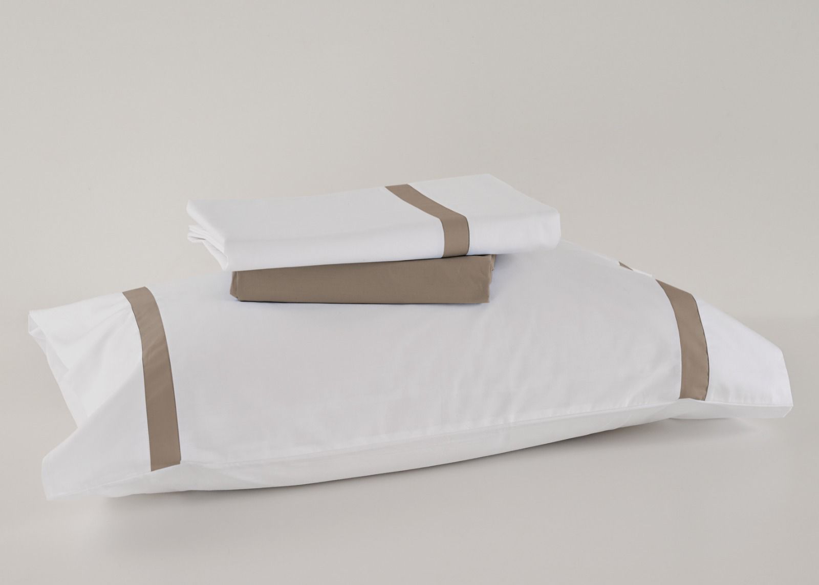 Lençóis Risca Percal 300 Fios - Castanho