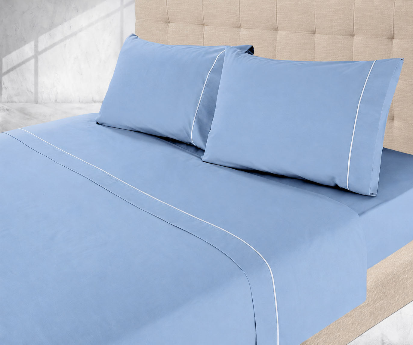 Lençóis de Cama Lisos Azul Bebé