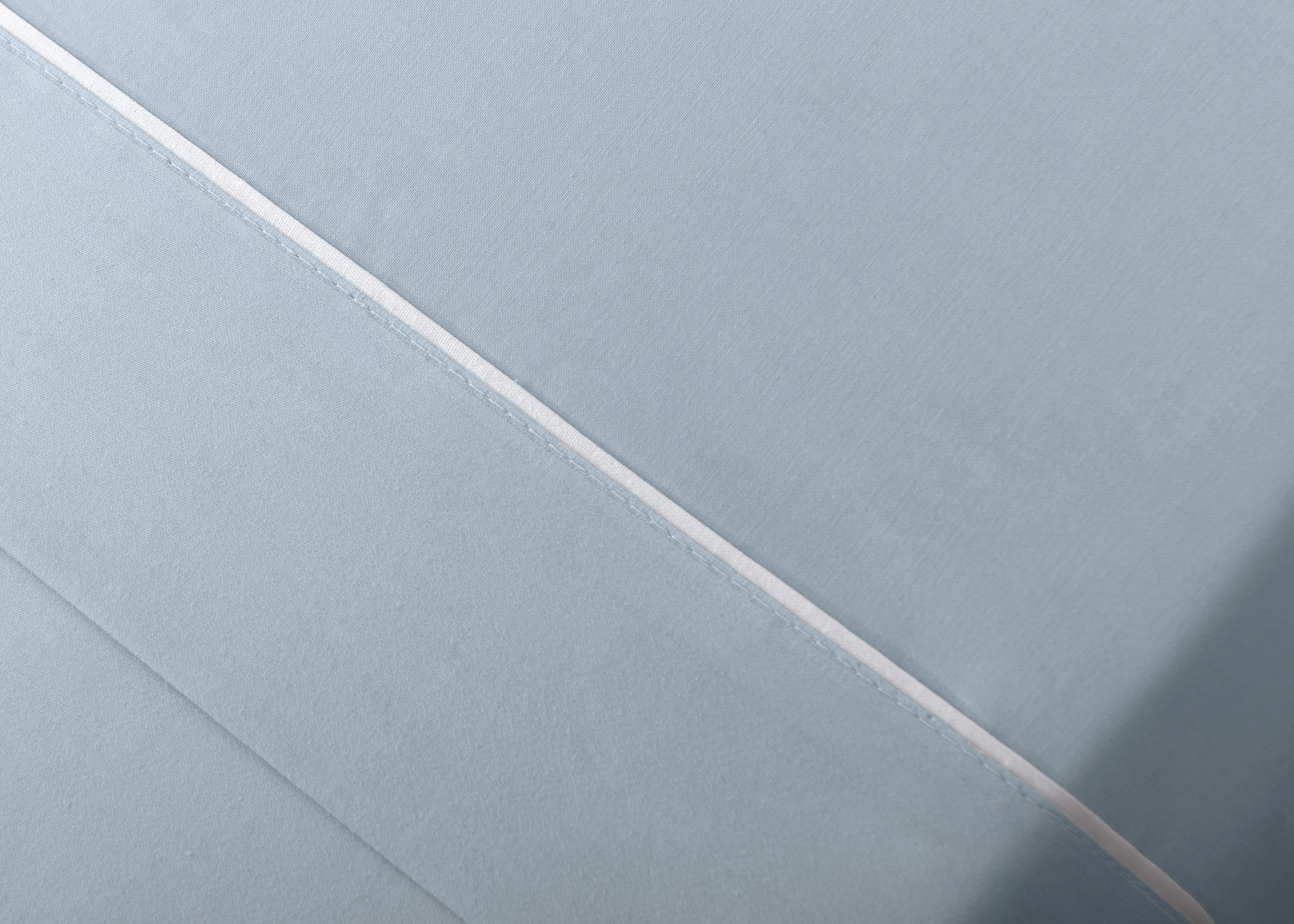 Jogo de Lençóis de Cama Algodão Percal 400 Fios Azul Névoa