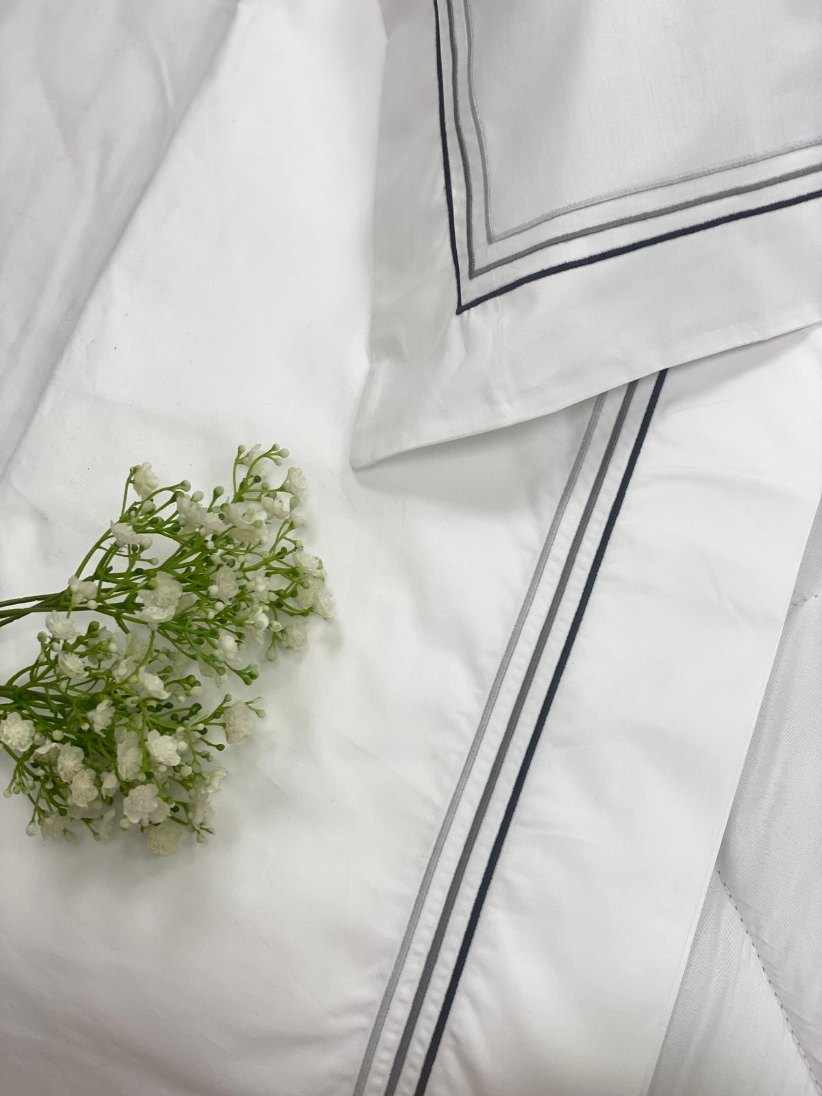 Lençóis Percal 200 Fios Triplo Rolinho - Cinza