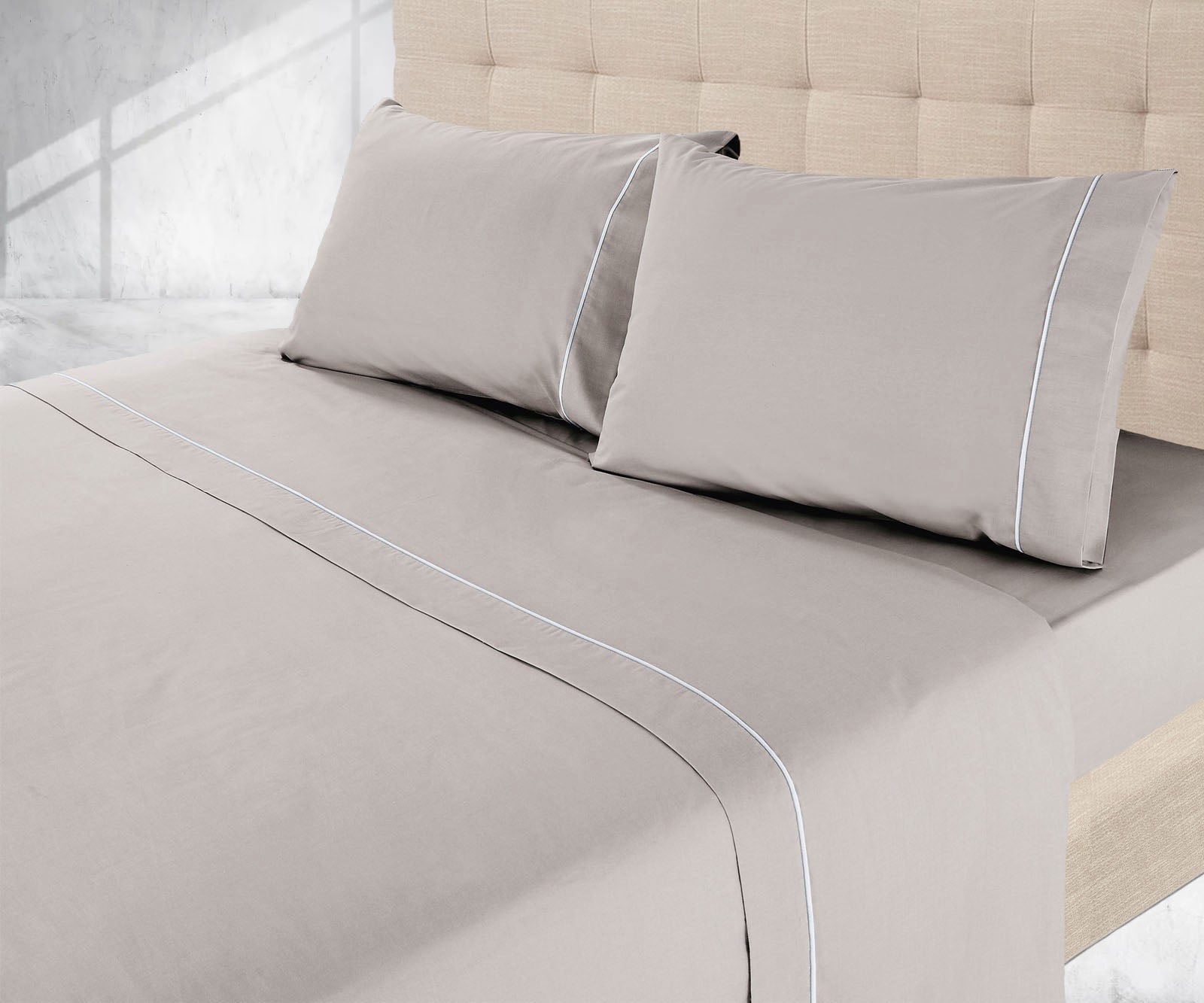 Lençóis de Cama Lisos Taupe